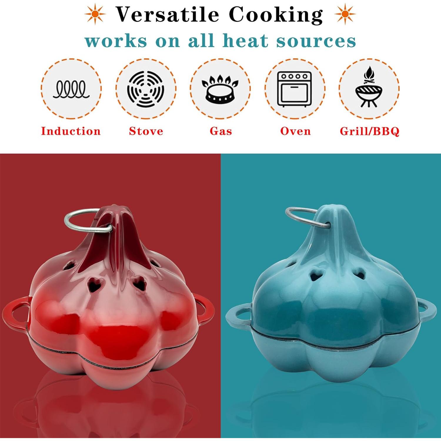 Asador ahumador de hierro fundido BOLVOUD 18.8x15.5cm