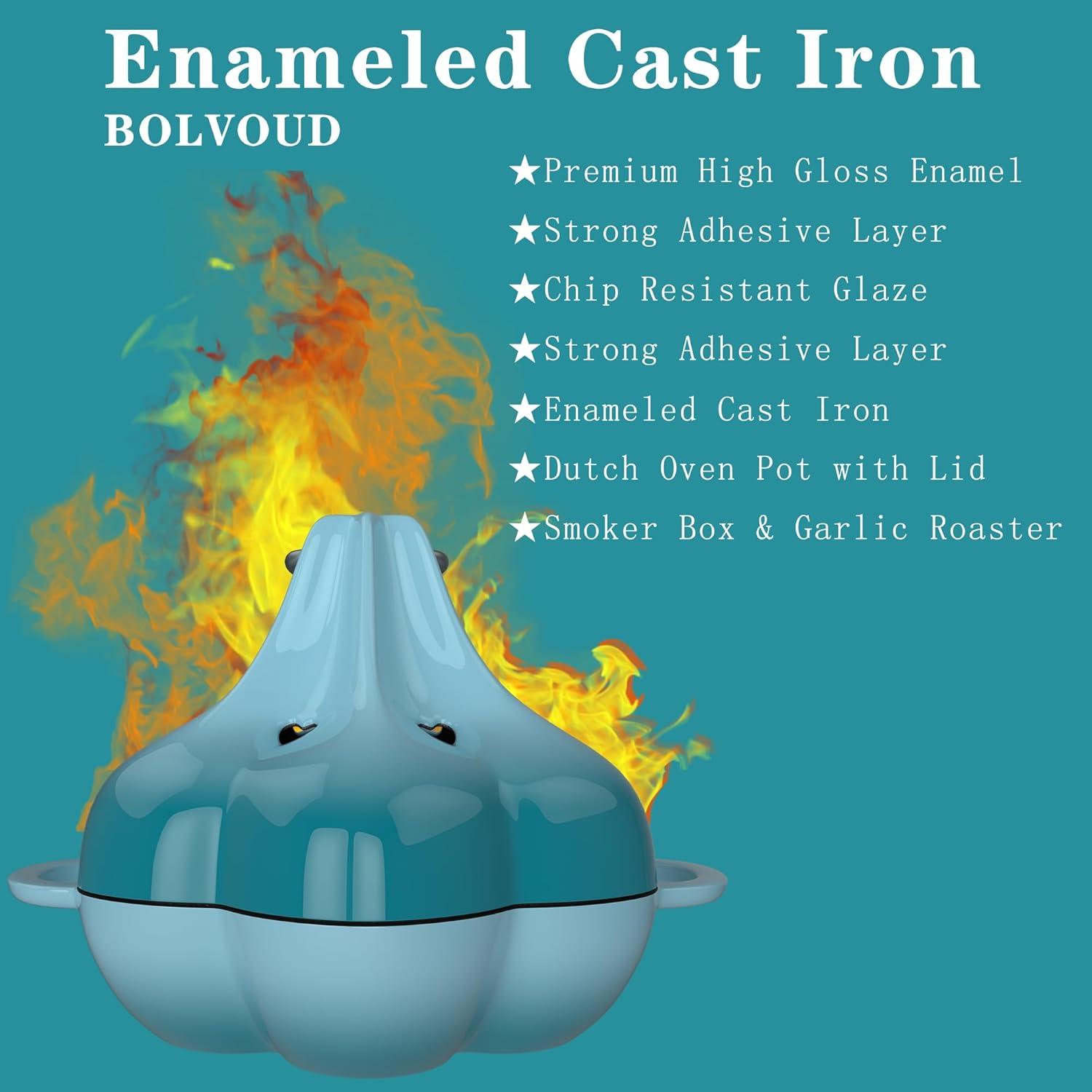 Asador ahumador de hierro fundido BOLVOUD 18.8x15.5cm