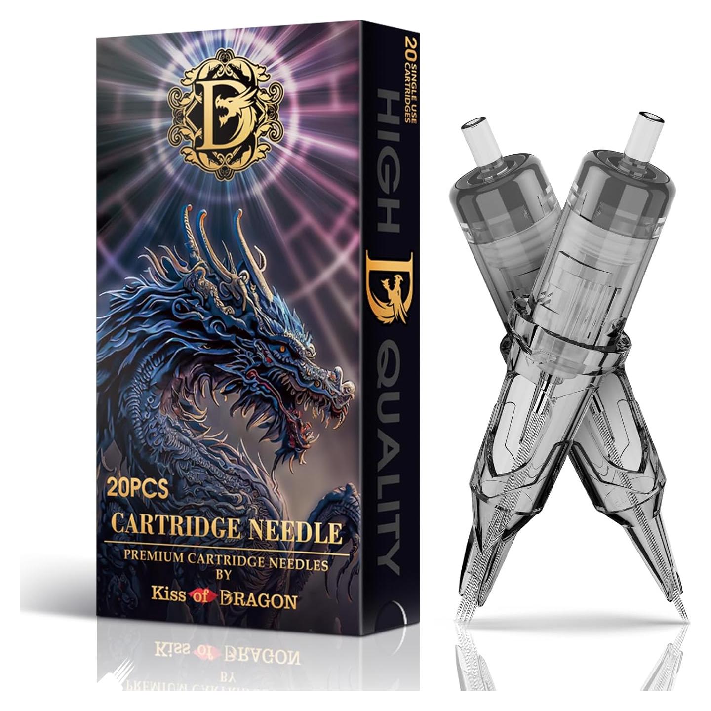 Cartuchos de Agujas de Tatuaje Kiss of Dragon 1201RL 0.35mm 20Pcs