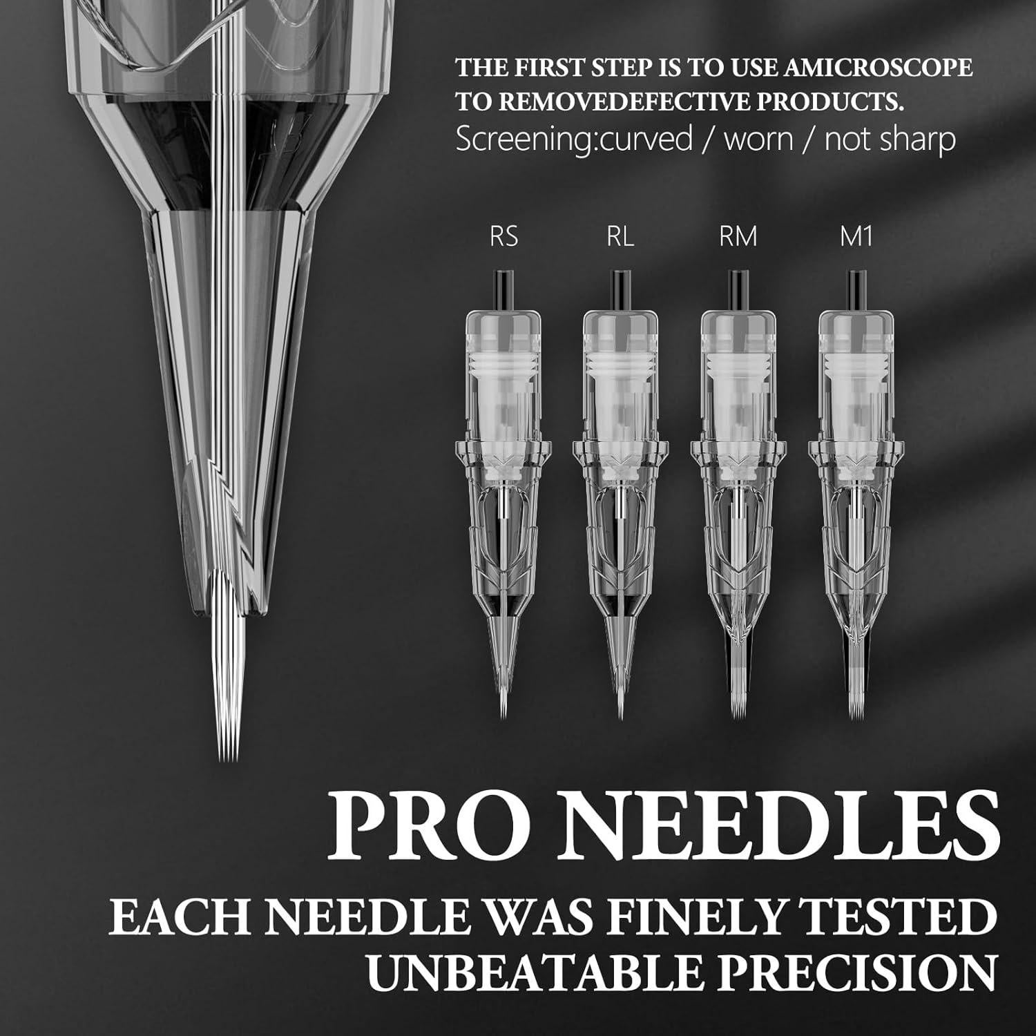 Cartuchos de Agujas de Tatuaje Kiss of Dragon 1201RL 0.35mm 20Pcs