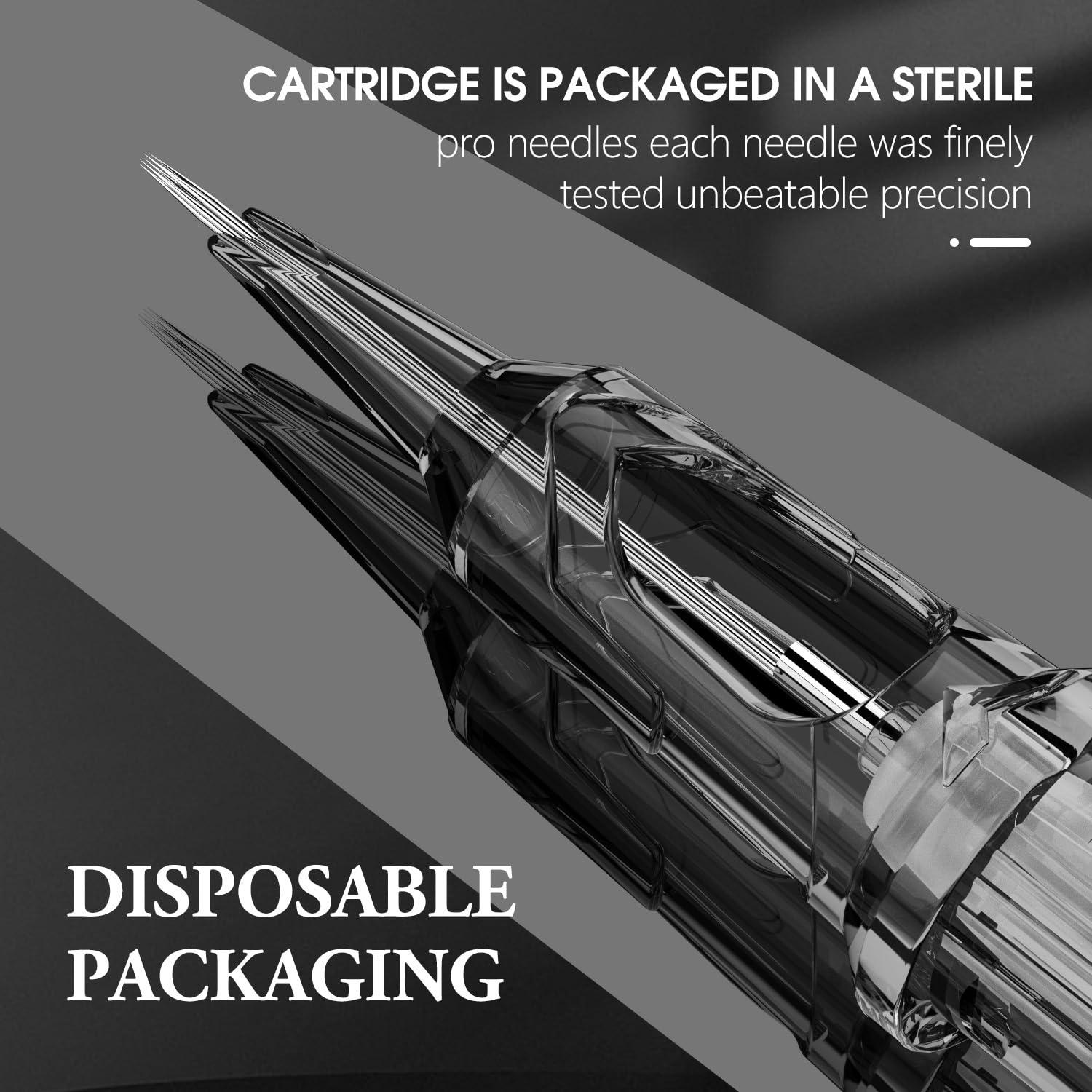 Cartuchos de Agujas de Tatuaje Kiss of Dragon 1201RL 0.35mm 20Pcs