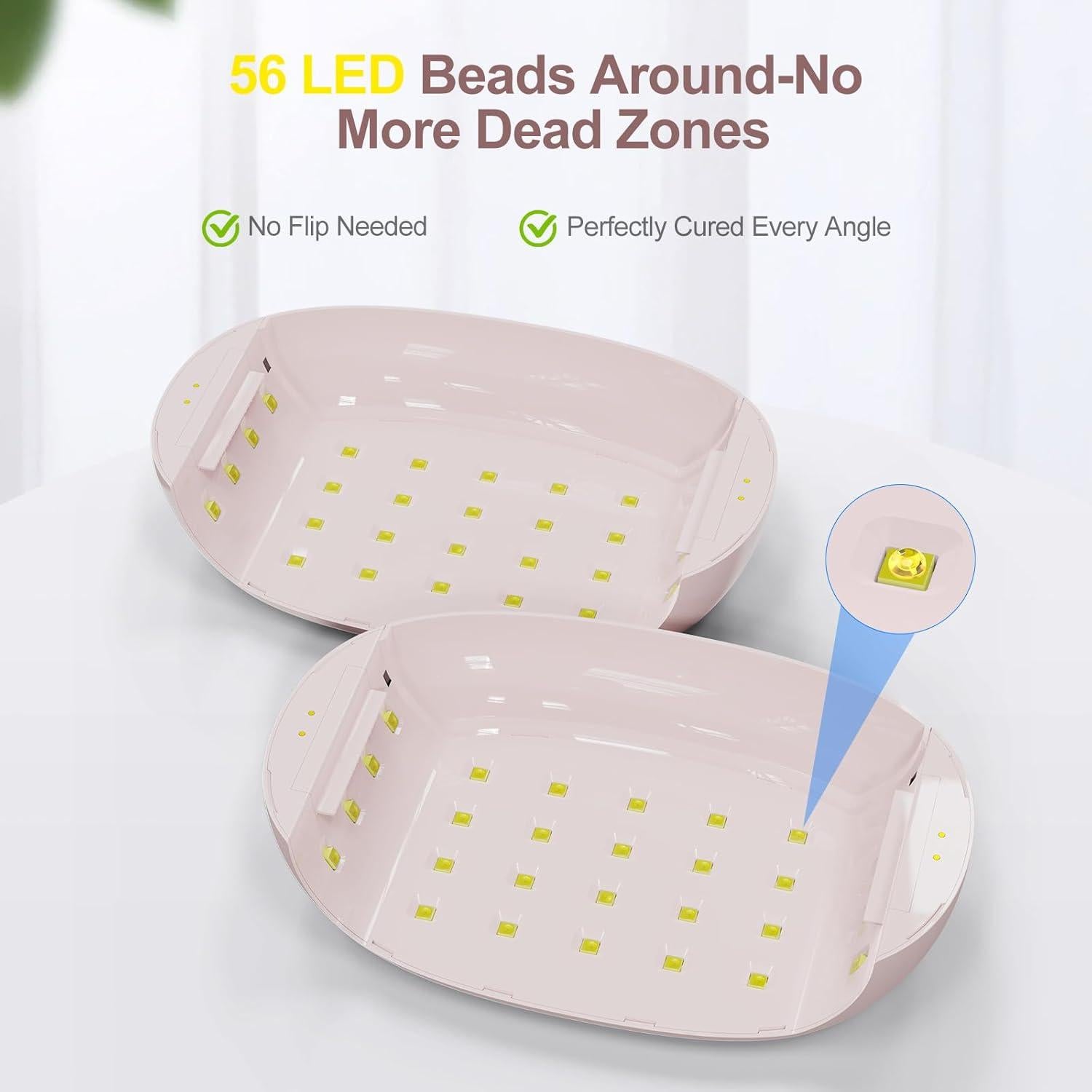 Lámpara UV PUWANJILI para Curado de Resina 56 LED Rosa