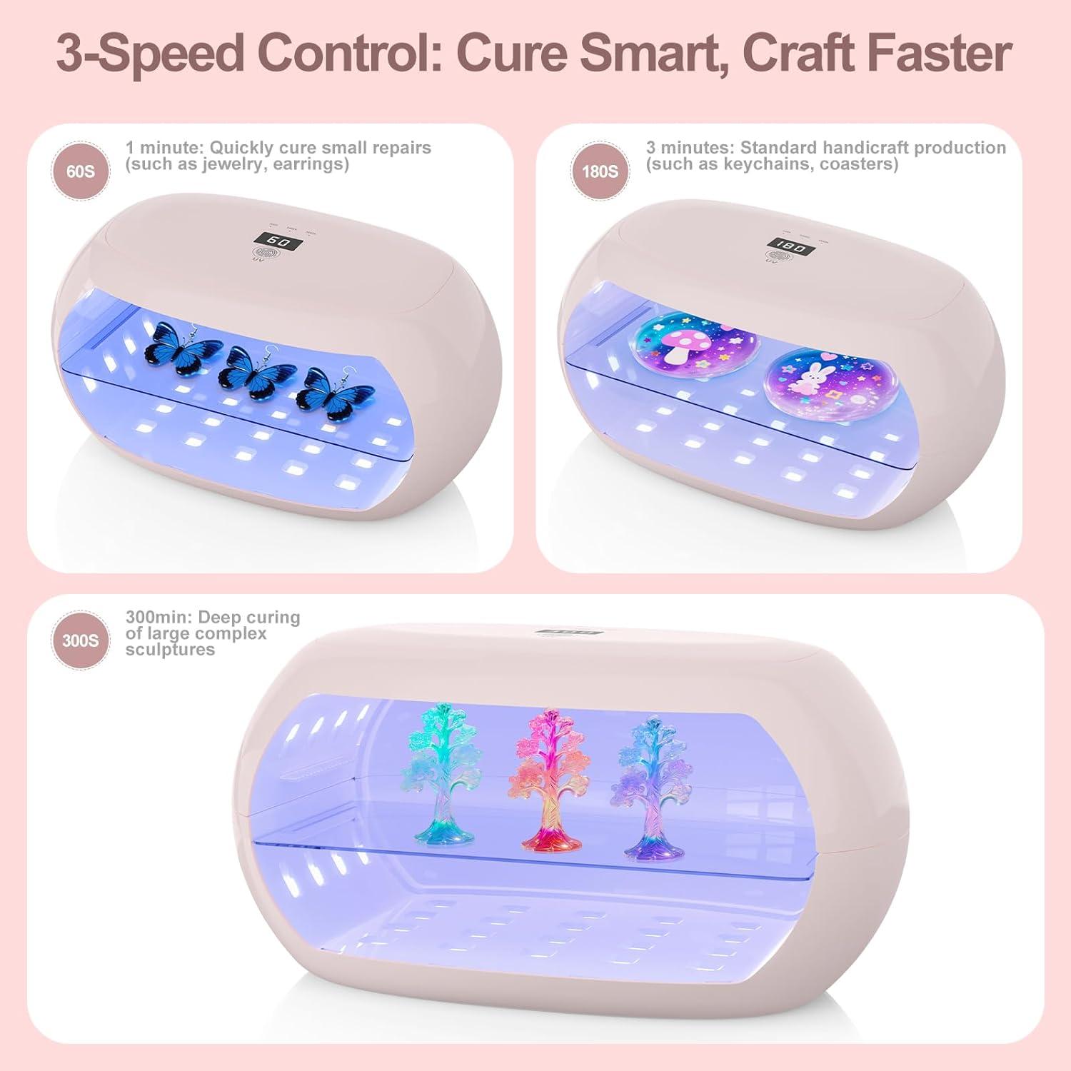 Lámpara UV PUWANJILI para Curado de Resina 56 LED Rosa