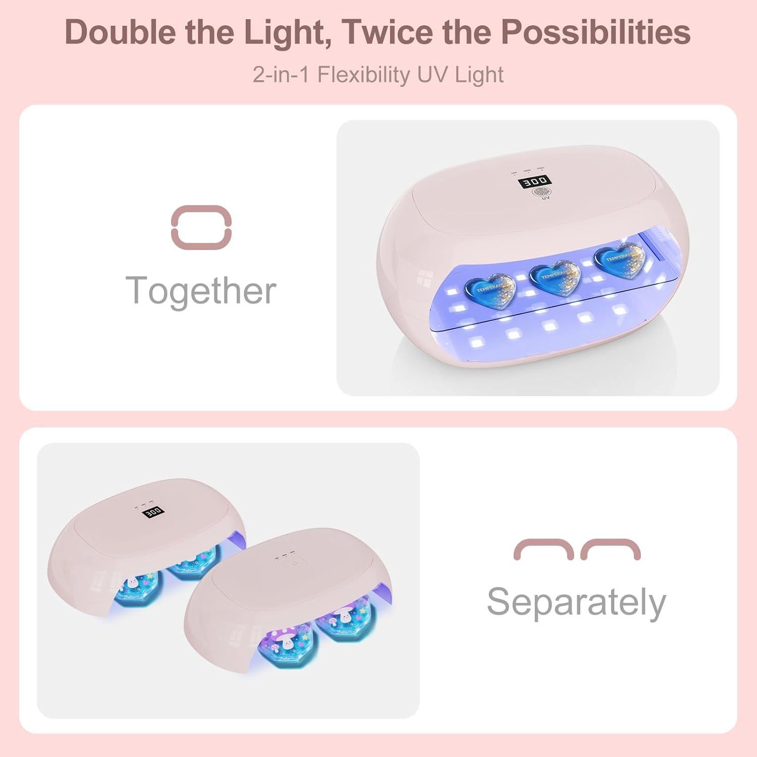 Lámpara UV PUWANJILI para Curado de Resina 56 LED Rosa