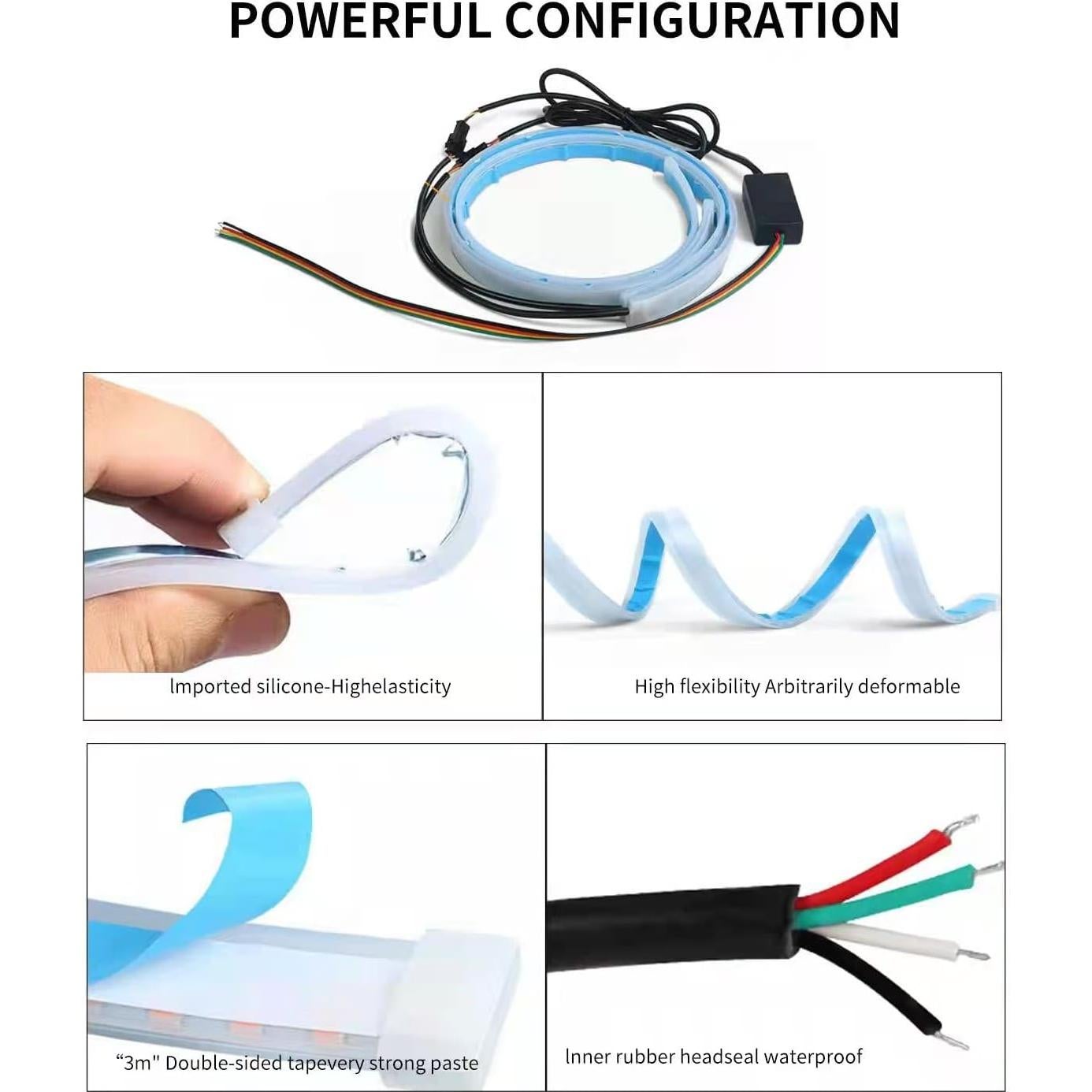 Tira de luz LED CoCsmart 60.96 cm RGB a prueba de agua