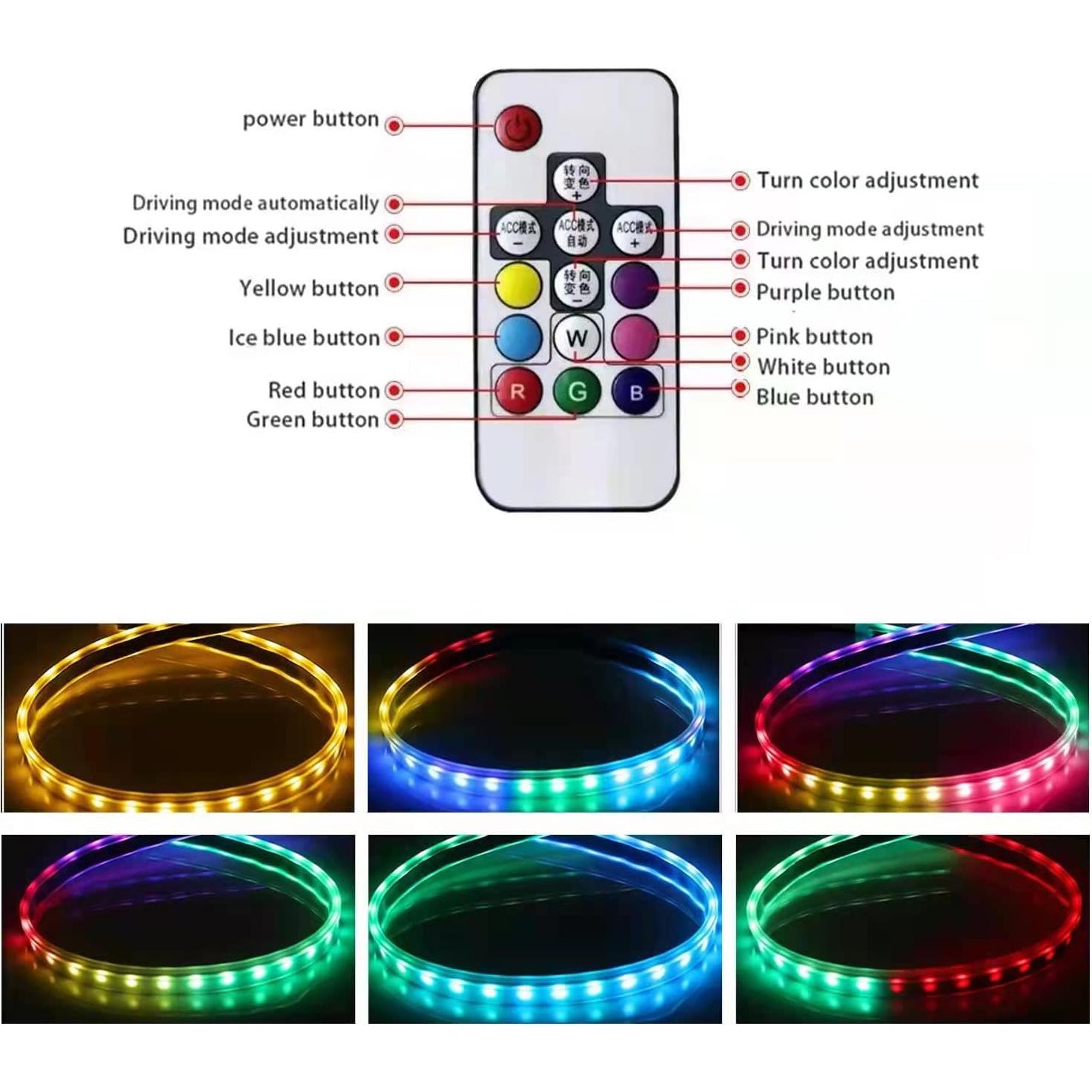 Tira de luz LED CoCsmart 60.96 cm RGB a prueba de agua