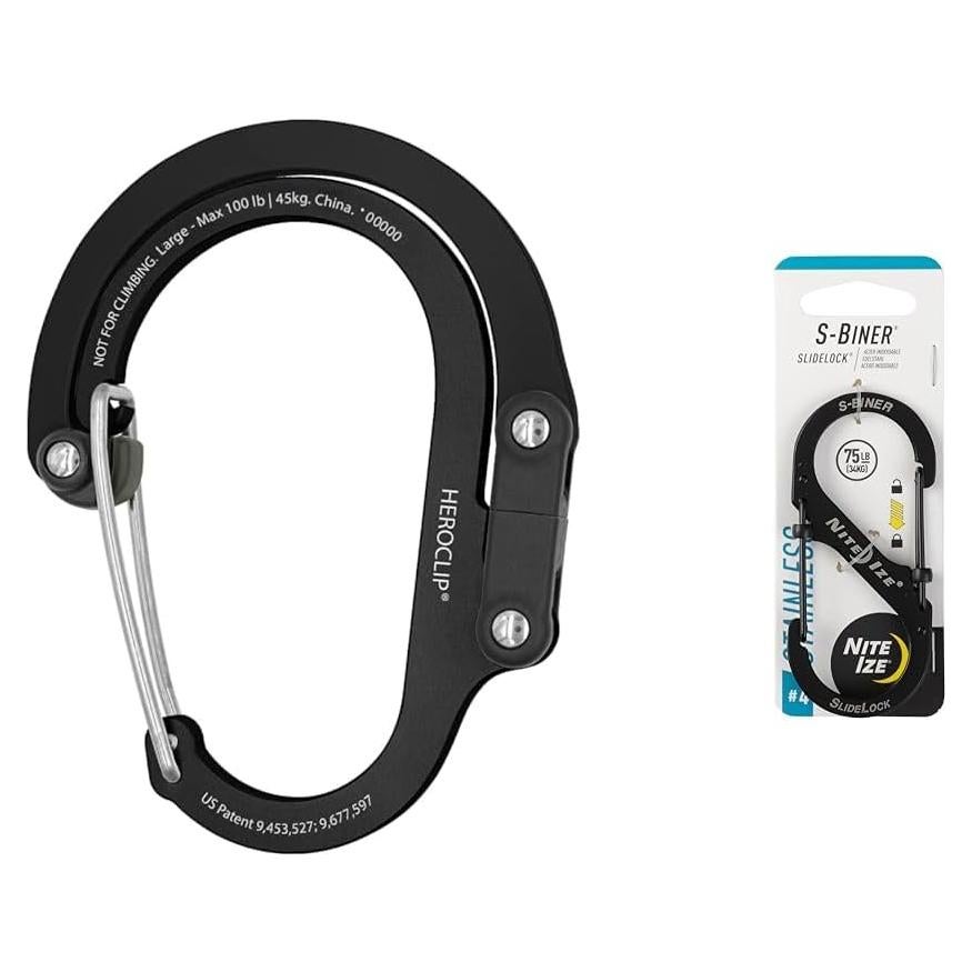 Clip Heroclip Grande GEAR AID para Colgar 45.36 kg Negro