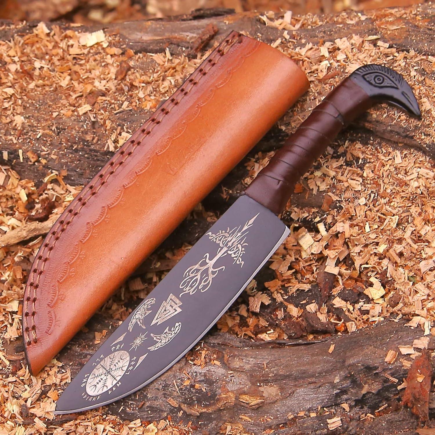 Cuchillo Vikingo Afhzam 15.2 cm Acero Alto Carbono con Funda