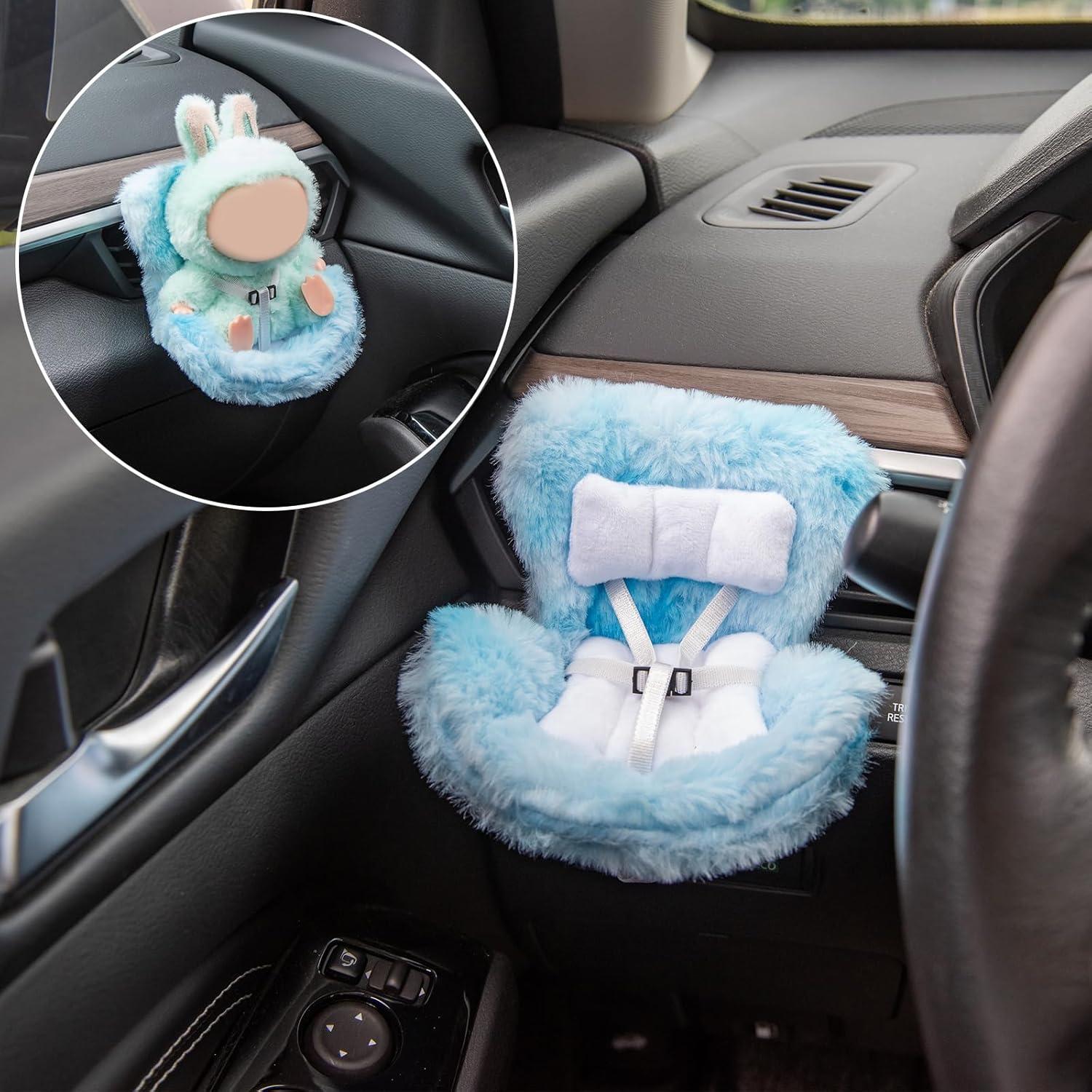 Asiento de Coche para Muñecas Ciunura Azul 17cm con Clip