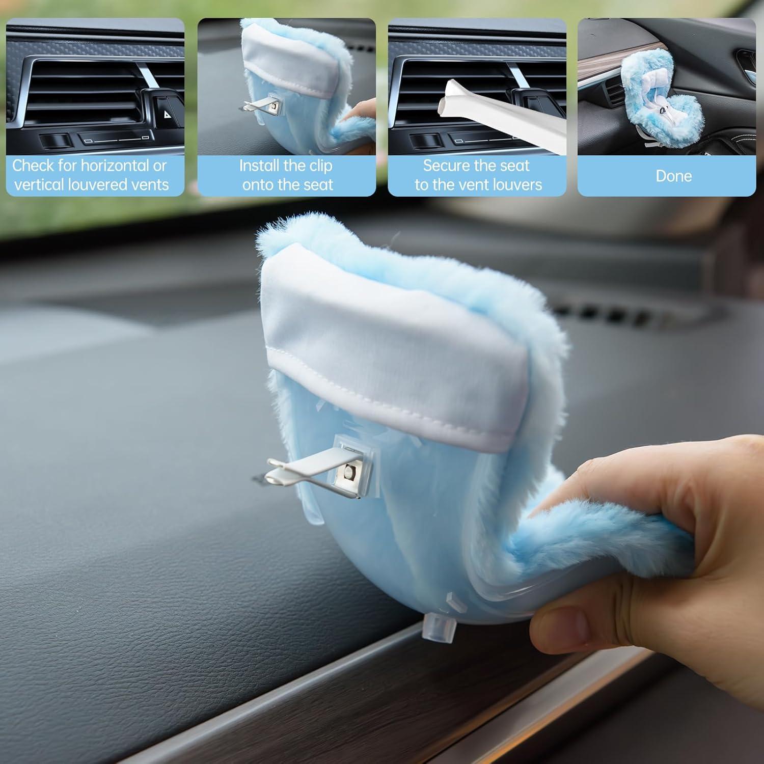 Asiento de Coche para Muñecas Ciunura Azul 17cm con Clip