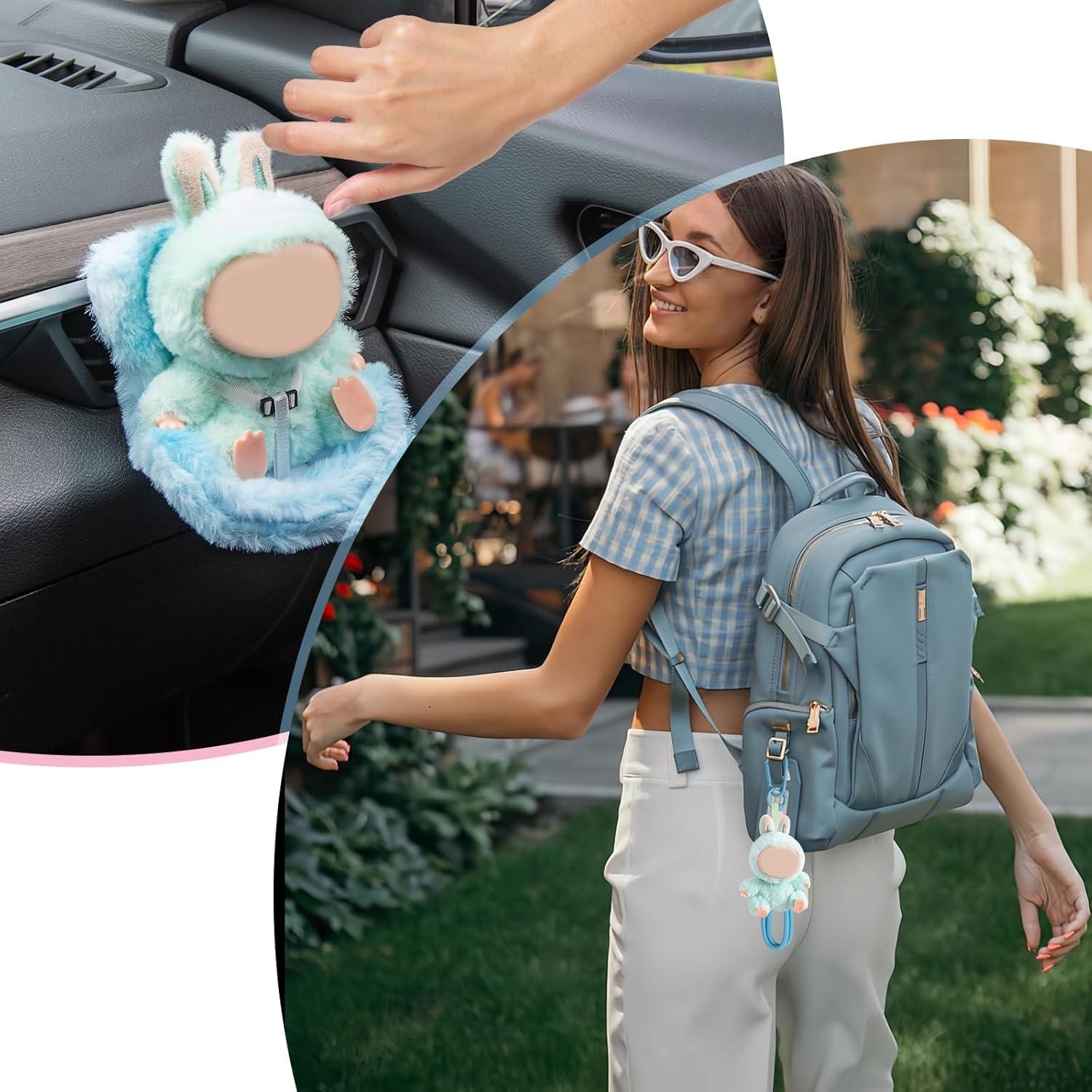 Asiento de Coche para Muñecas Ciunura Azul 17cm con Clip