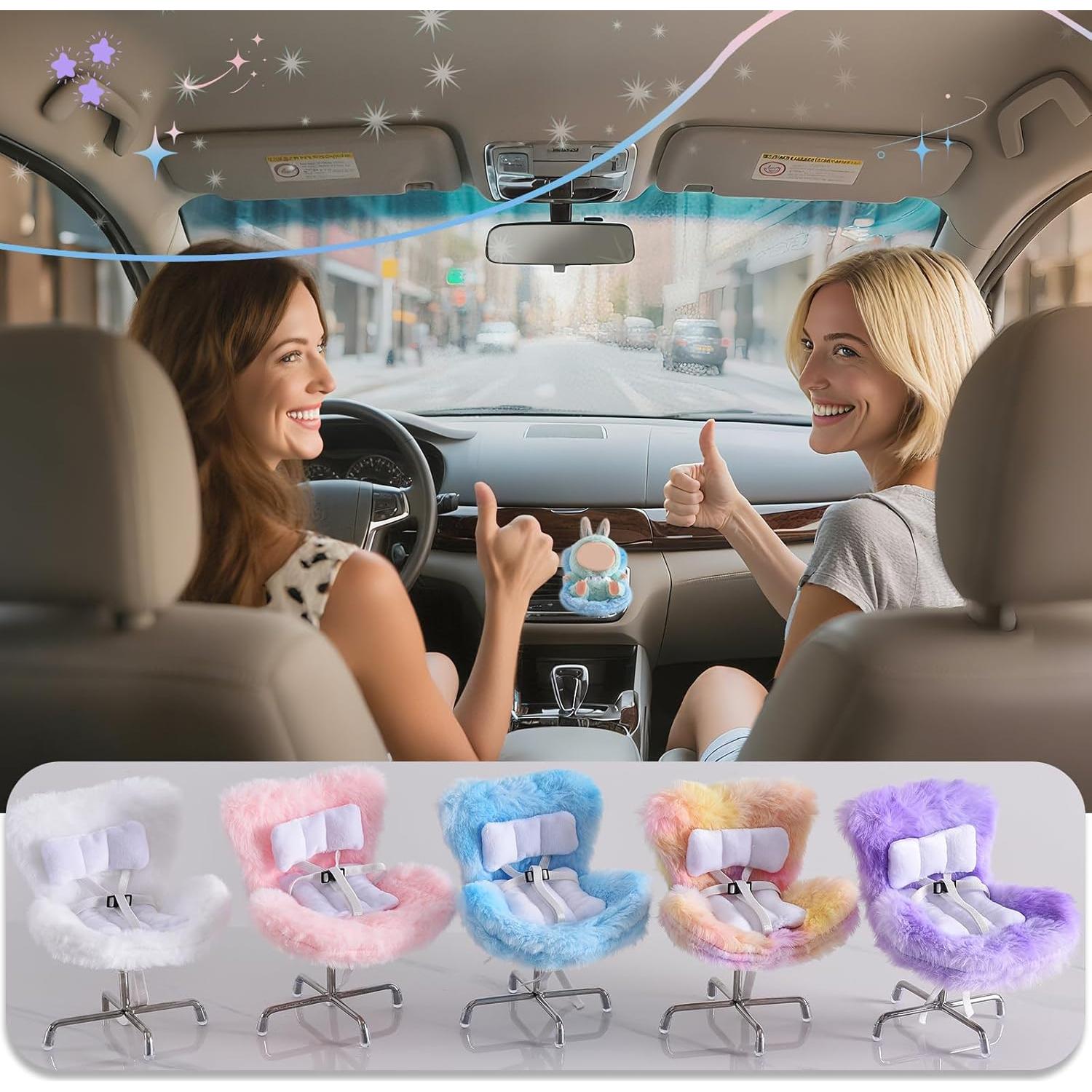 Asiento de Coche para Muñecas Ciunura Azul 17cm con Clip
