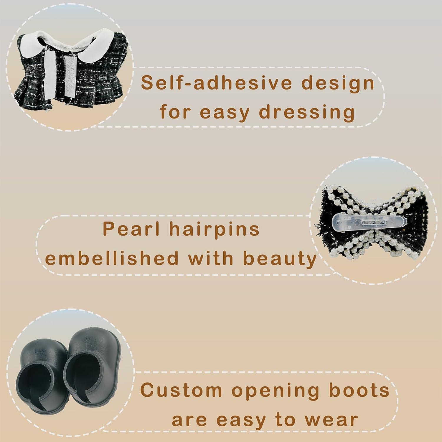 Conjunto de Ropa para Muñecas Labubu 17cm - Elegante 3 Piezas