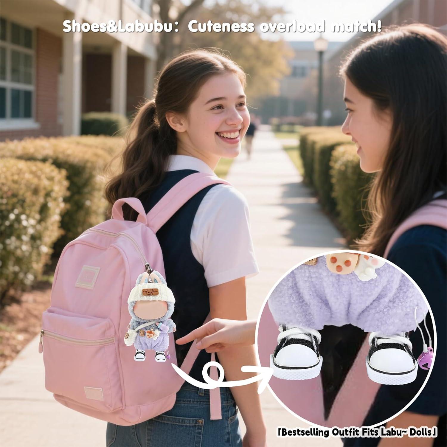 Zapatos de muñeca Ciunura Lona Negra 3.78 cm para Bubu