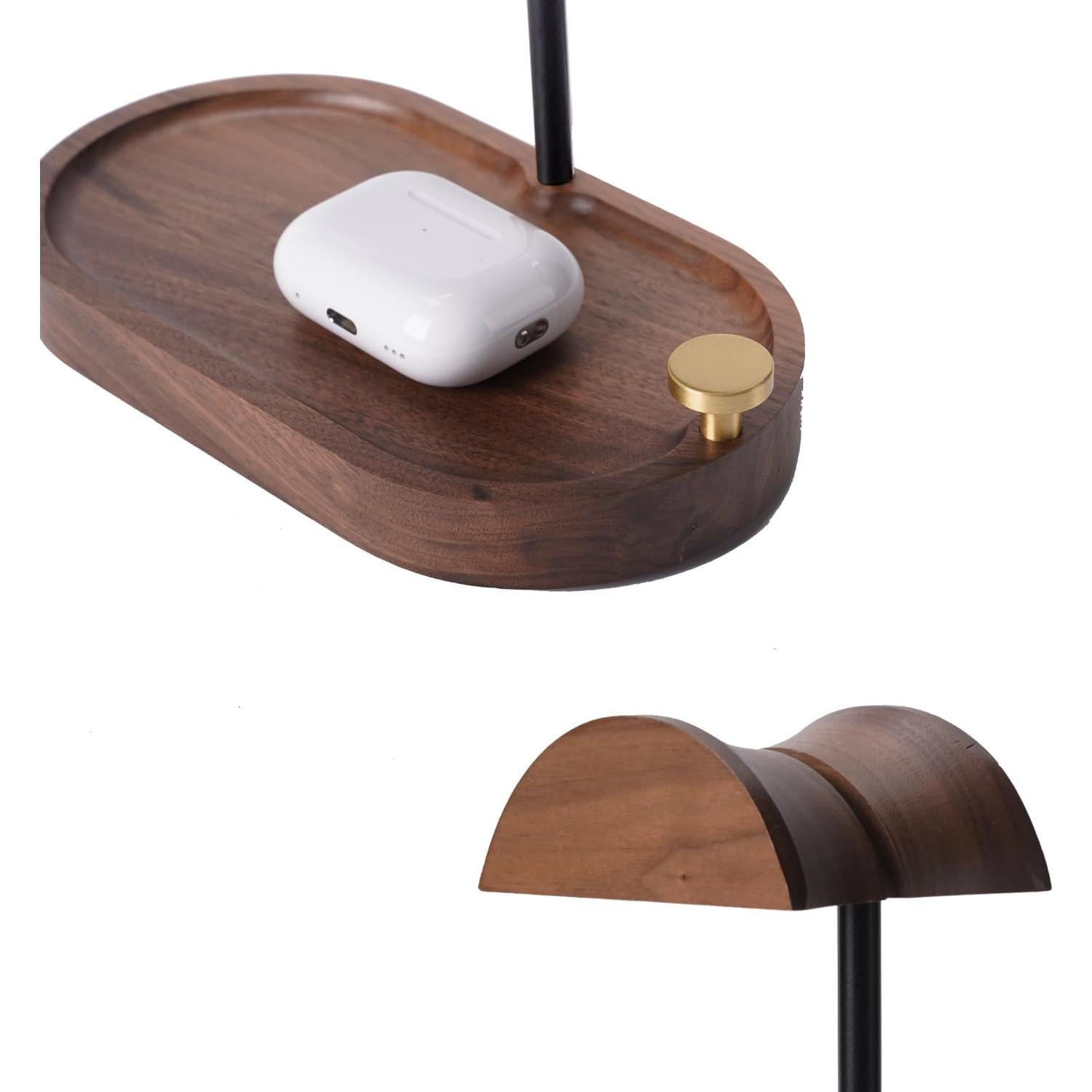 Soporte para Auriculares de Madera NIRVASH E01 con Almacenamiento