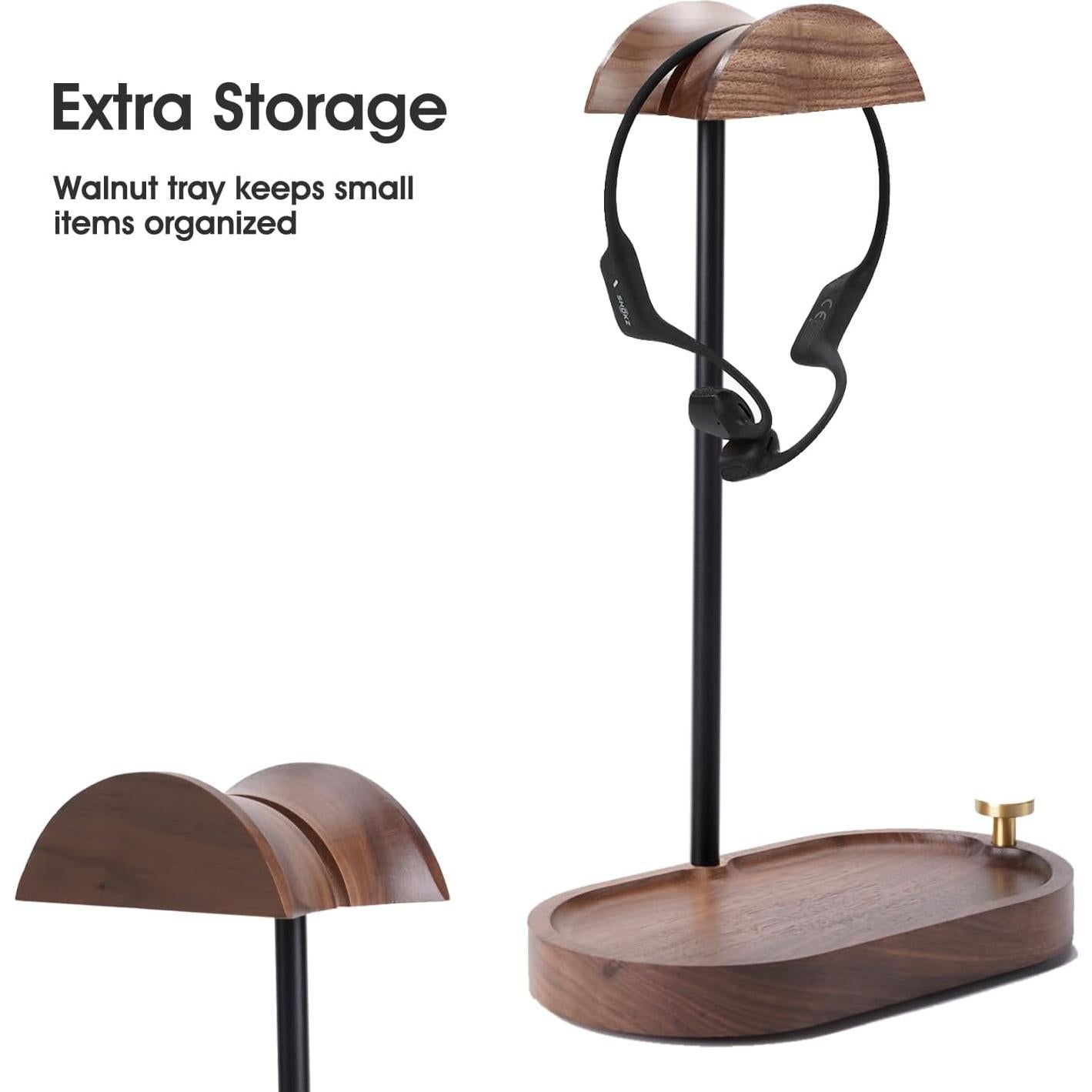 Soporte para Auriculares de Madera NIRVASH E01 con Almacenamiento