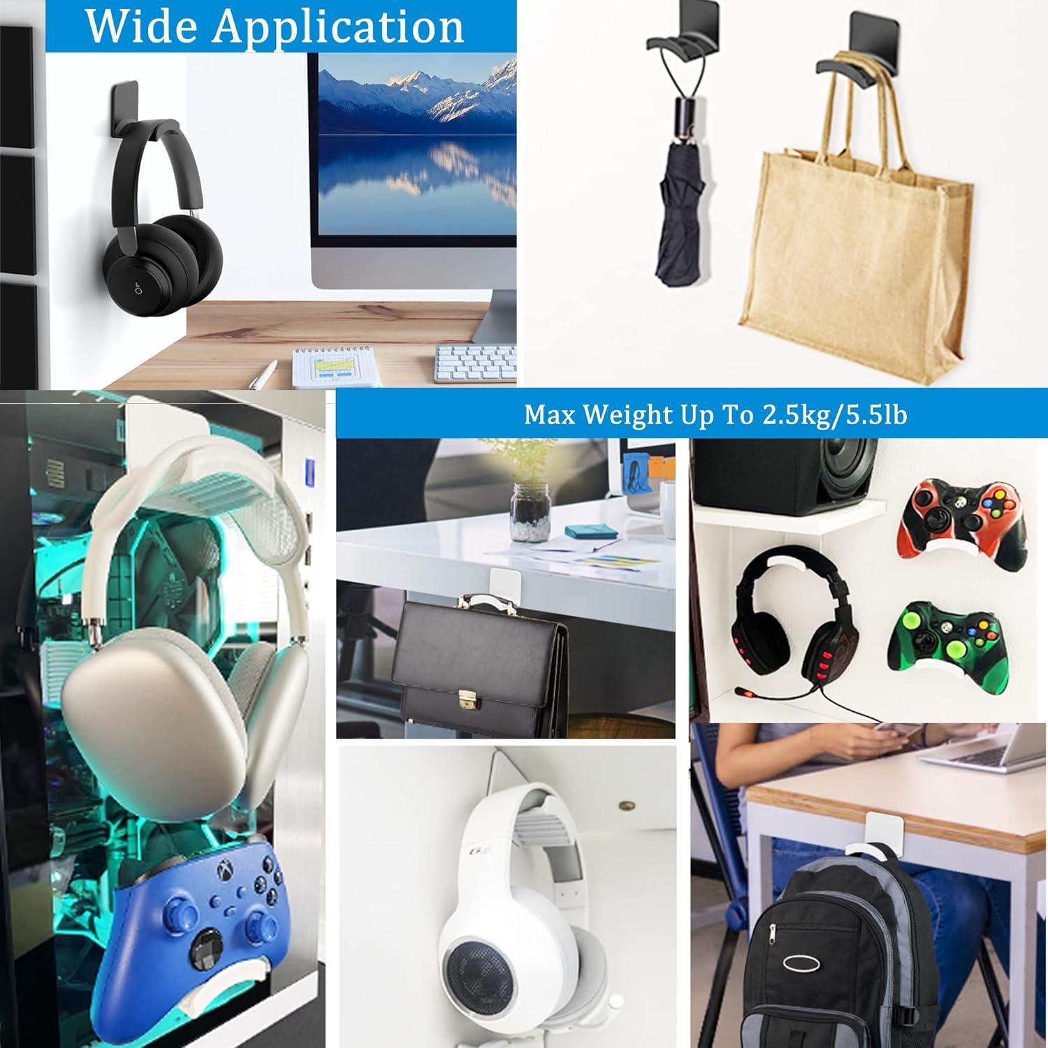 Soporte Adhesivo para Auriculares SOKUSIN - Gancho Universal Negro