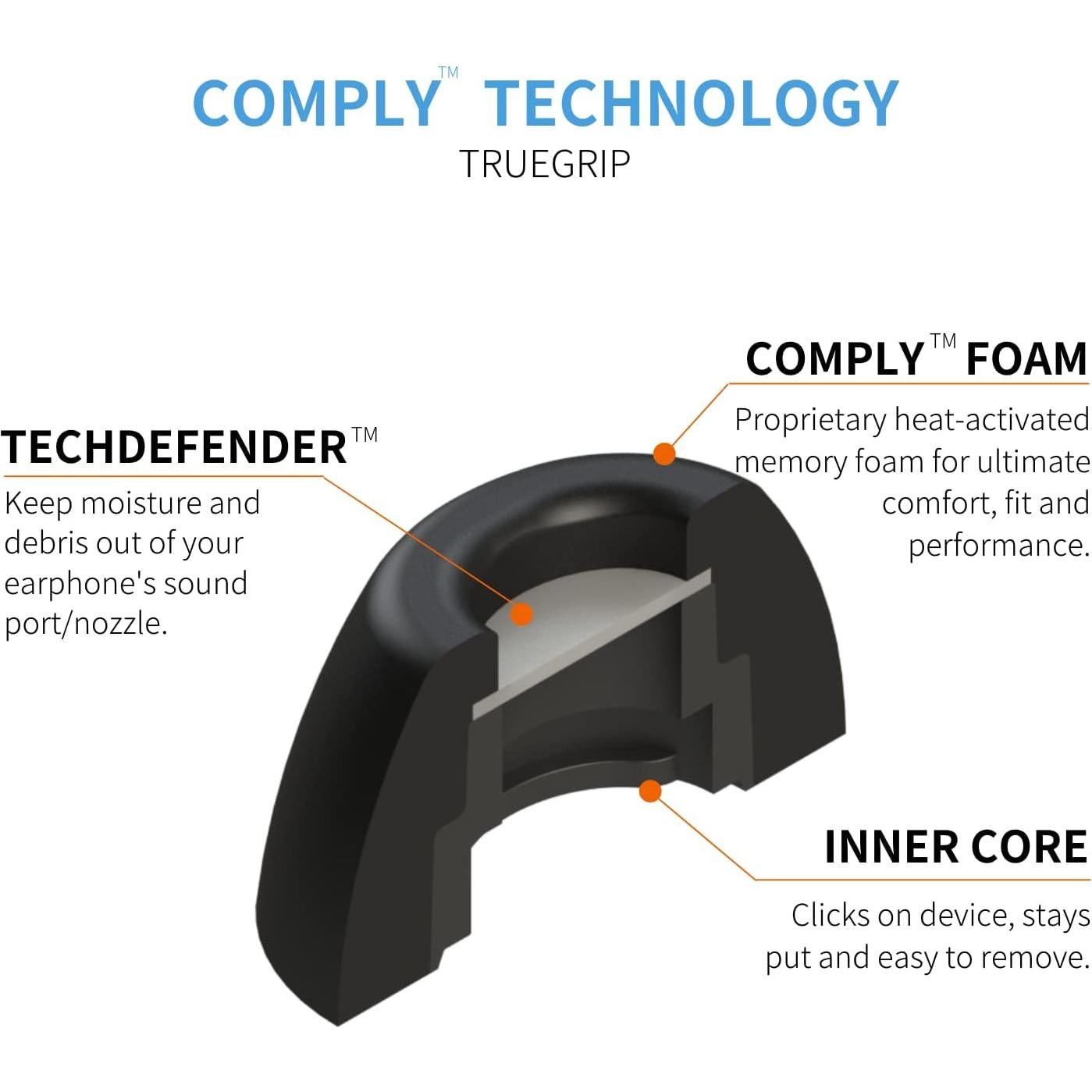 Consejos de espuma Comply para auriculares Jabra 85t - 3 pares