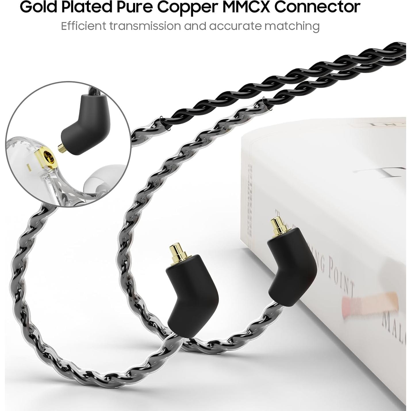 Cable de Reemplazo BASN BC100 MMCX Trenzado de Cobre 1.27m