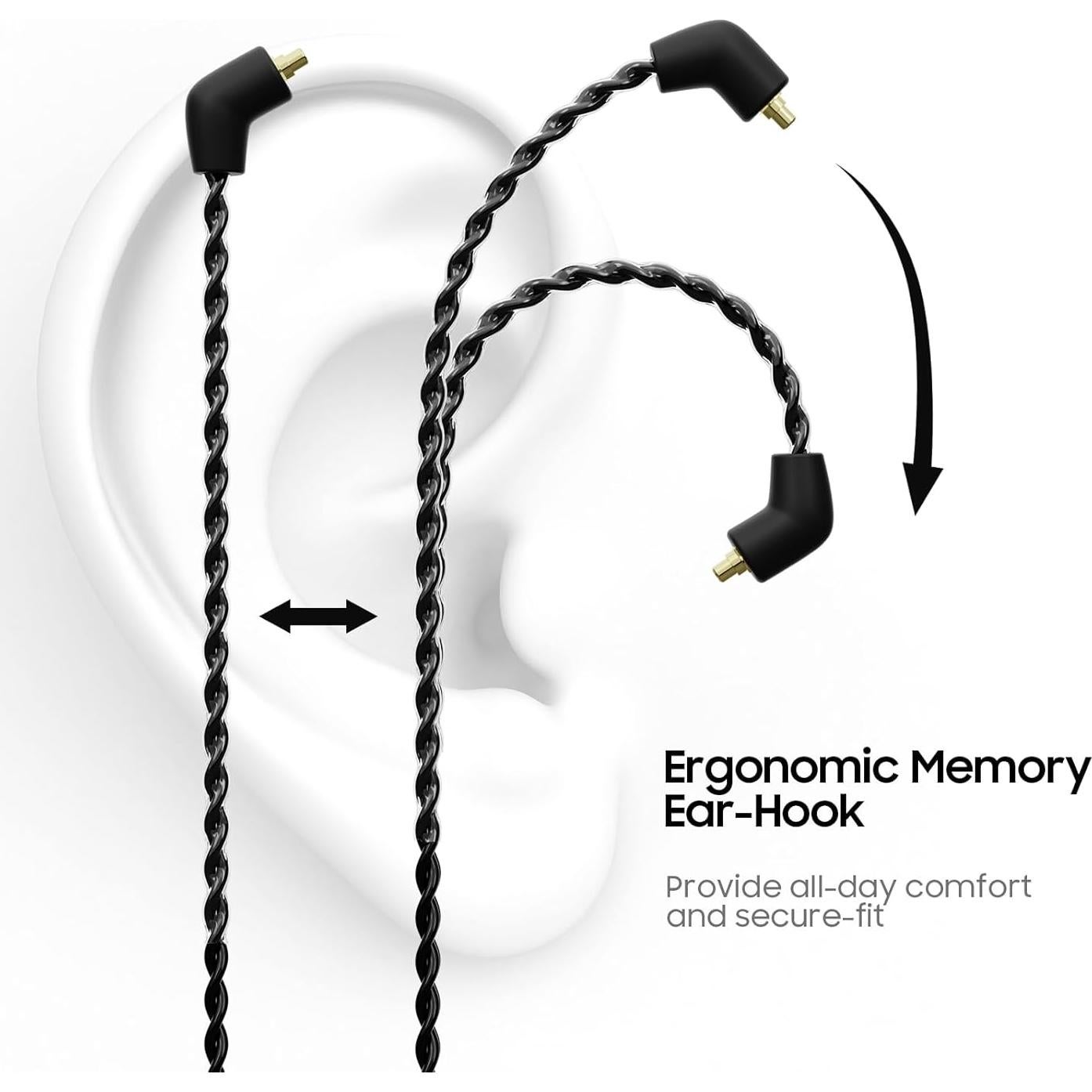 Cable de Reemplazo BASN BC100 MMCX Trenzado de Cobre 1.27m