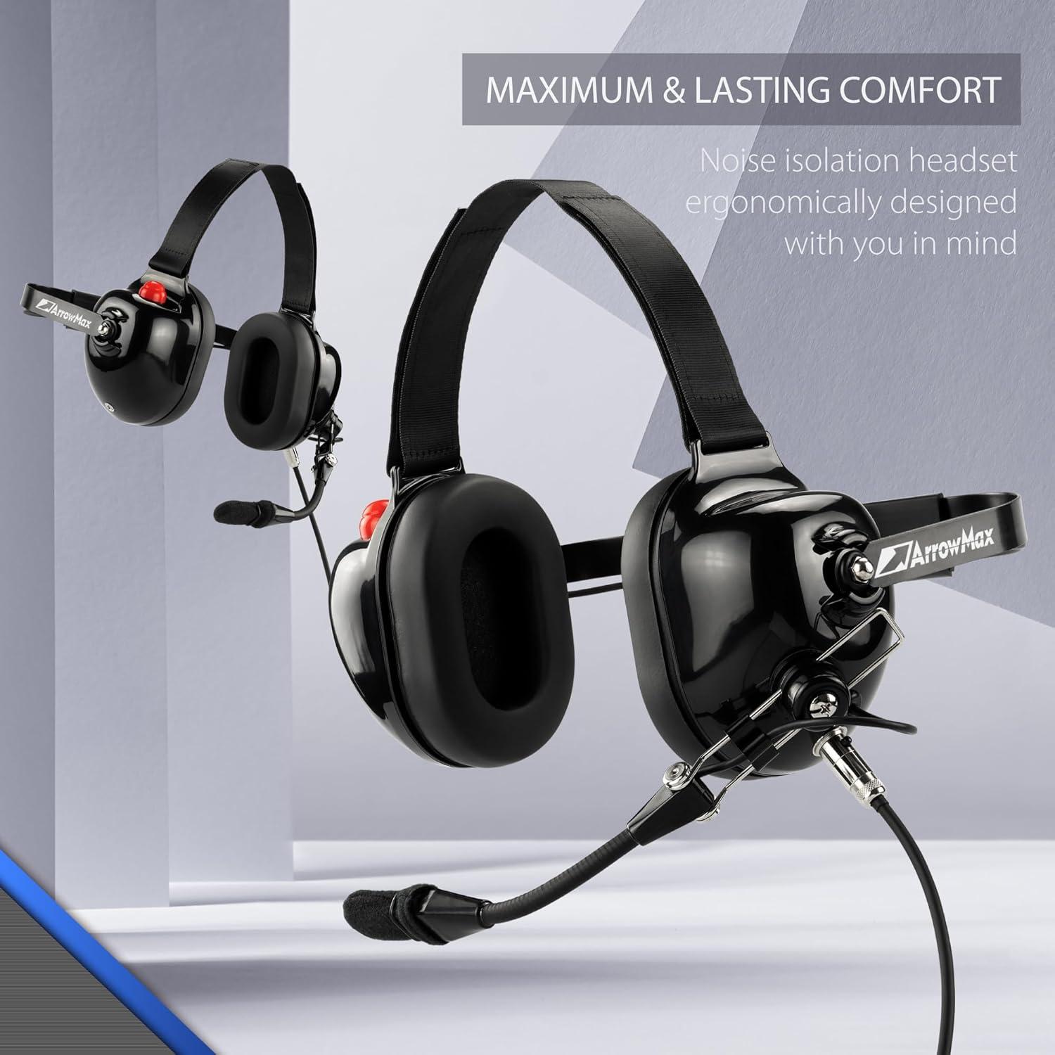 Auriculares Arrowmax AHDH0032 con Cancelación de Ruido - Negro