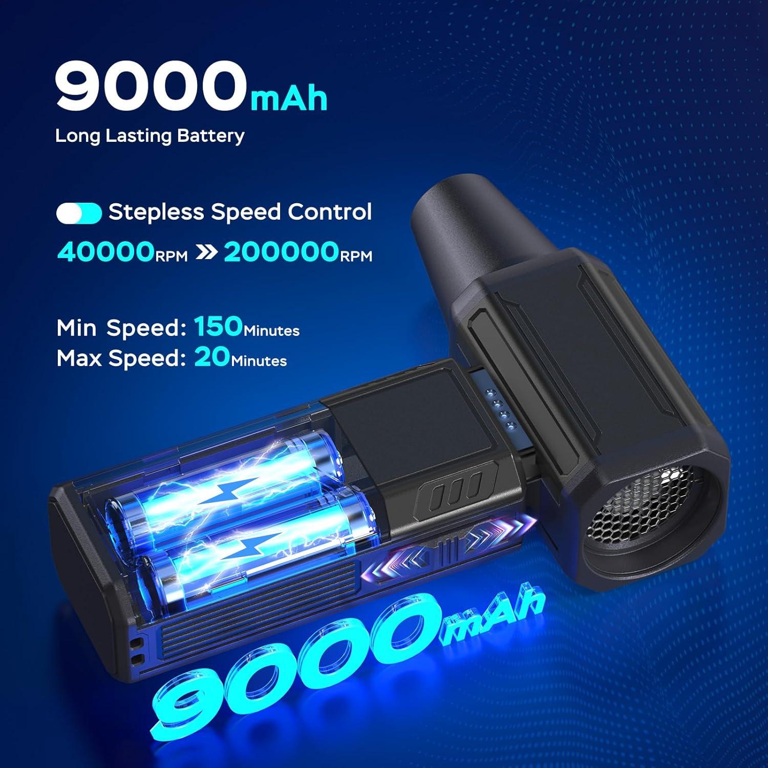 Soplador de Aire Comprimido Dolequ 200000RPM Portátil Negro