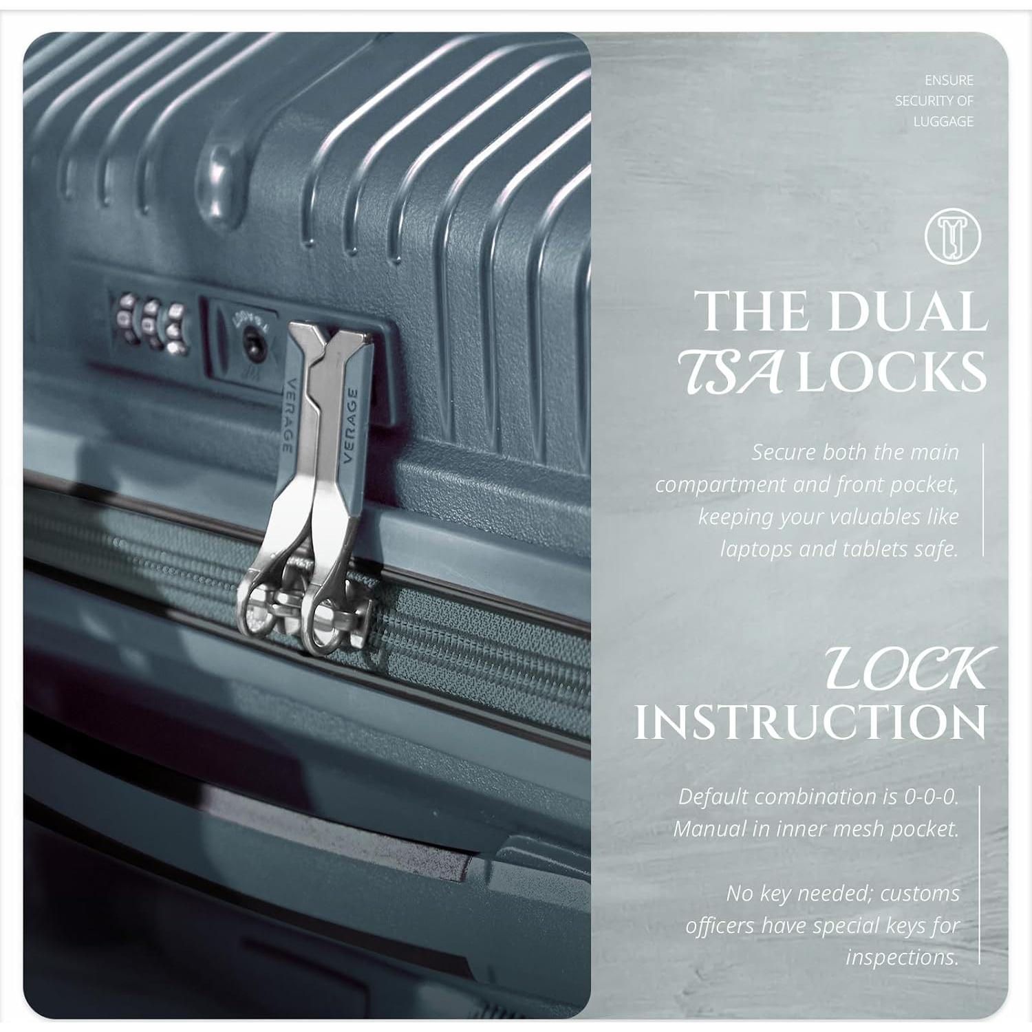 Maleta de Mano Verage 20" Expandible Verde 55x37x20 cm