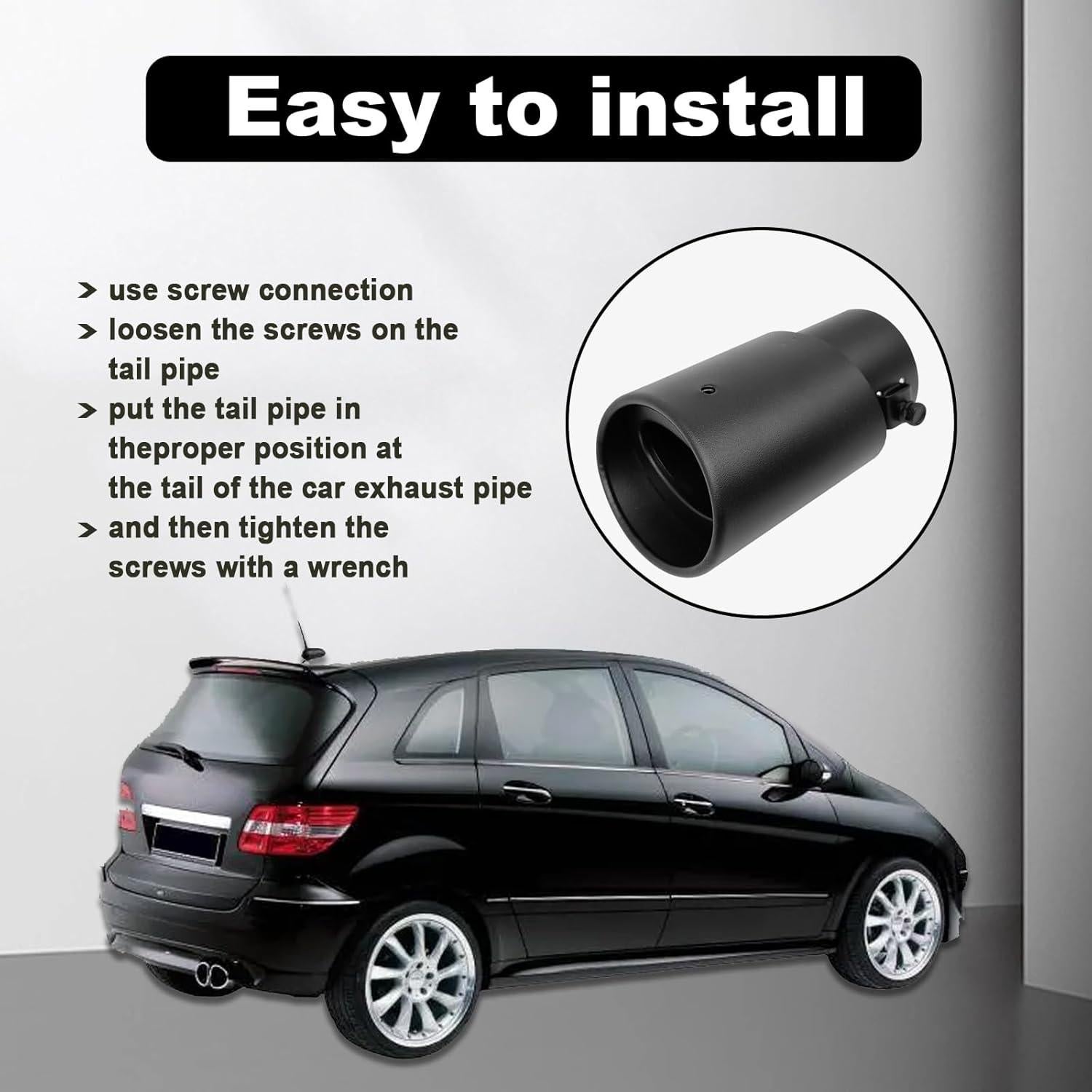 Punta de Escape de Acero Inoxidable Stymart 3.3" Cromada Ajustable