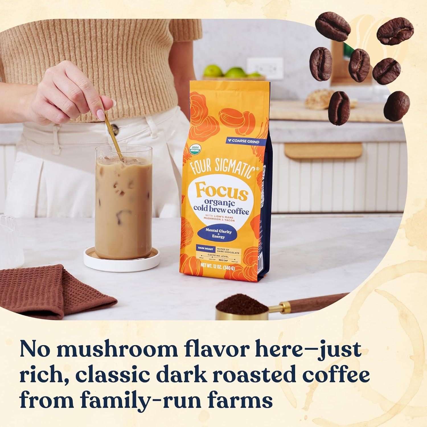 Café Frío Orgánico Cuatro Sigmatic 340 g con Melena de León