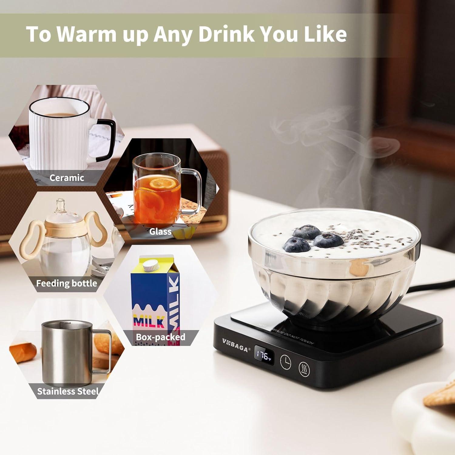 Calentador de Tazas VOBAGA con 5 Temperaturas y Apagado Automático