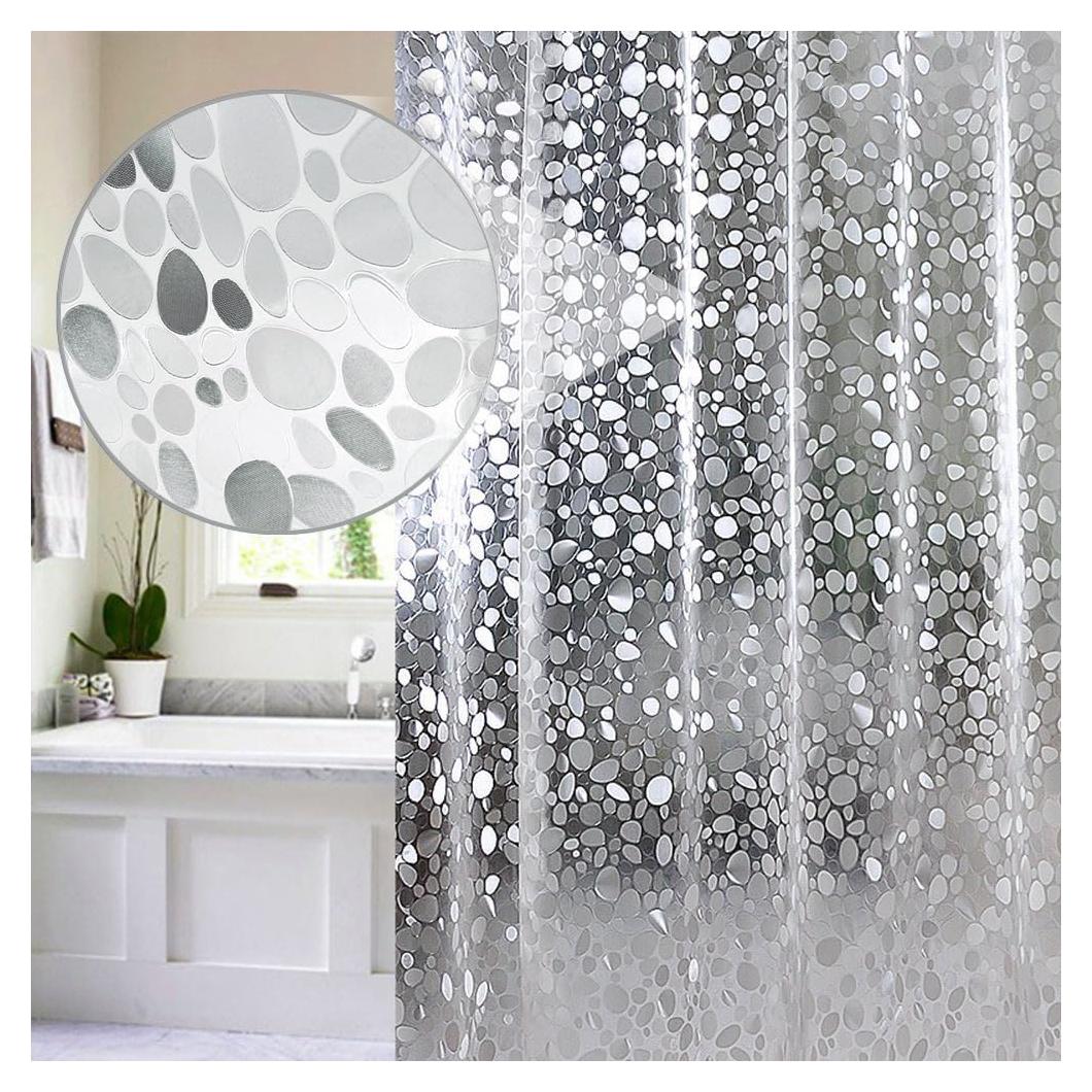 Cortina de Ducha EurCross 137 x 183 cm Semi-Translúcida EVA