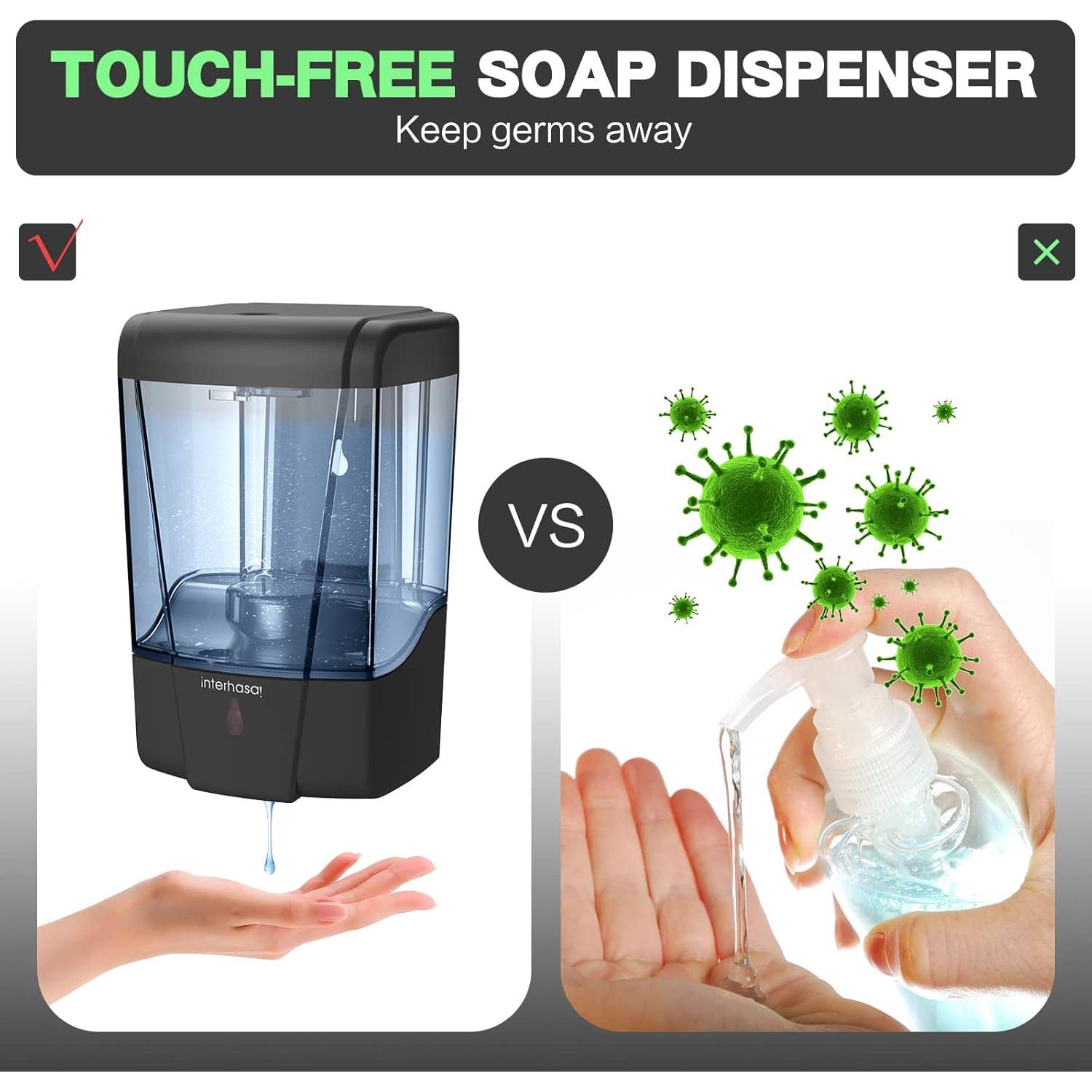 Dispensador de Jabón Automático Interhasa 600ml Negro