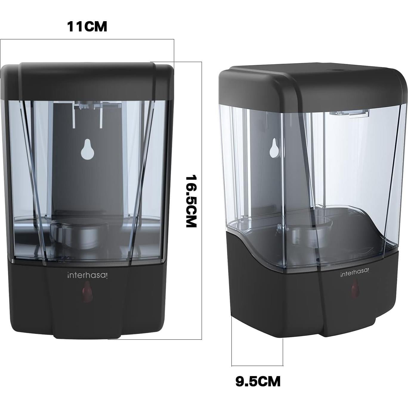 Dispensador de Jabón Automático Interhasa 600ml Negro