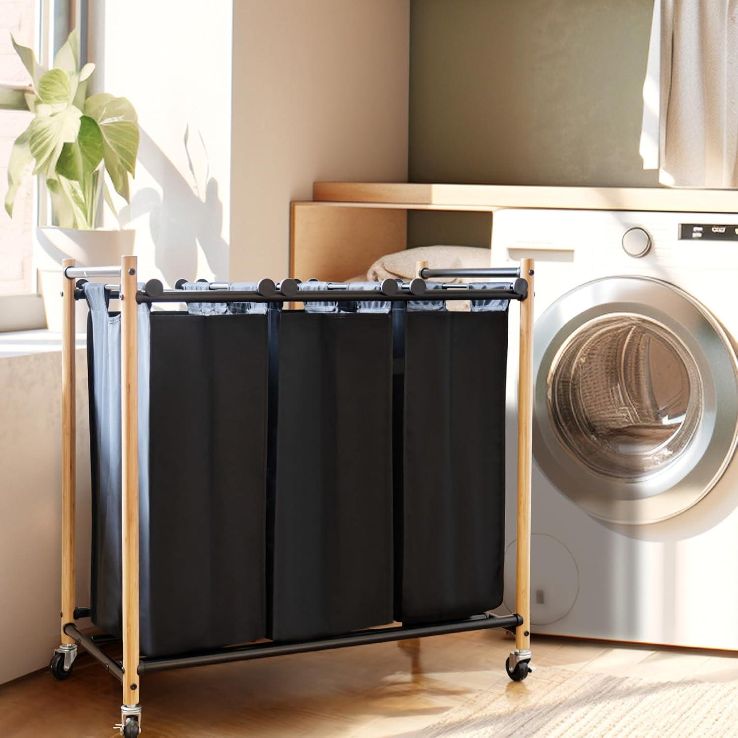 Sorter de Ropa STORAGE MANIAC 3 Secciones 135L con Ruedas