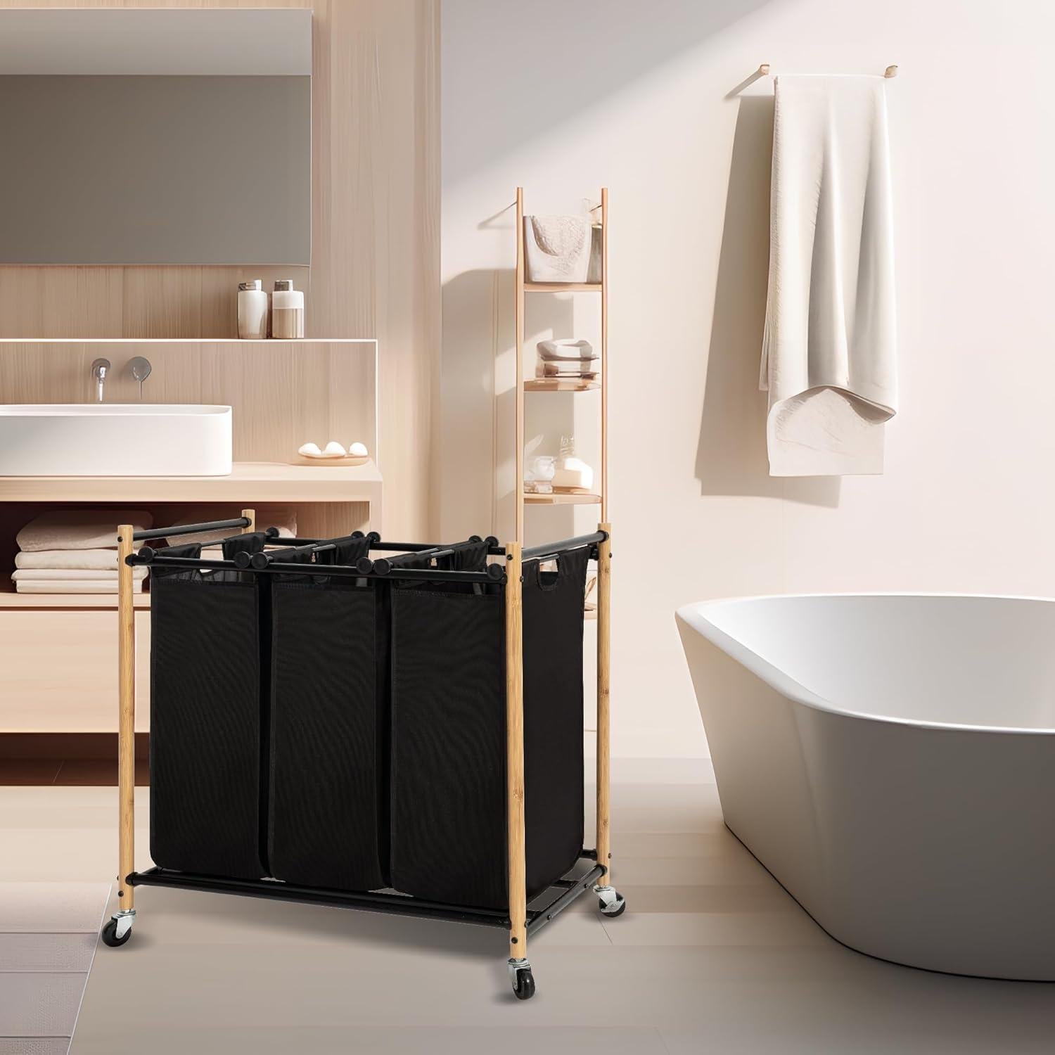 Sorter de Ropa STORAGE MANIAC 3 Secciones 135L con Ruedas