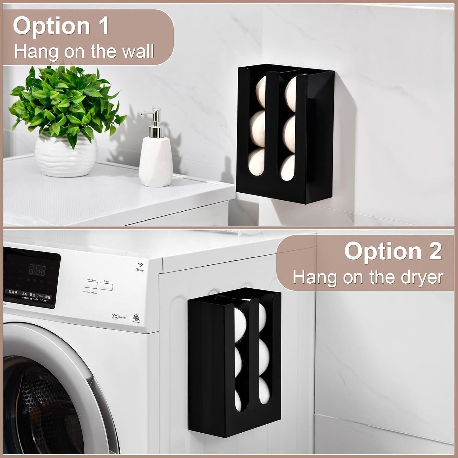 Soporte Magnético para Pelotas de Secadora SUBEKYU Negro