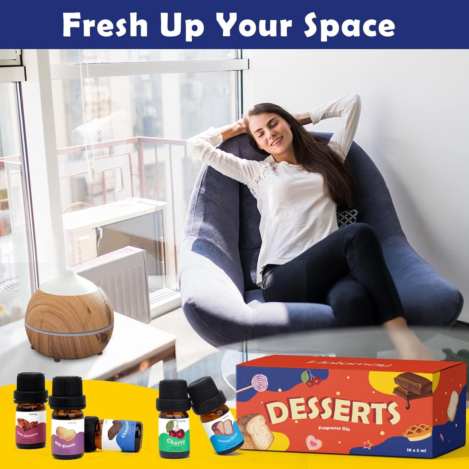 Set de 10 Aceites Aromáticos Holamay 5ml - Vainilla, Manzana, Galletas