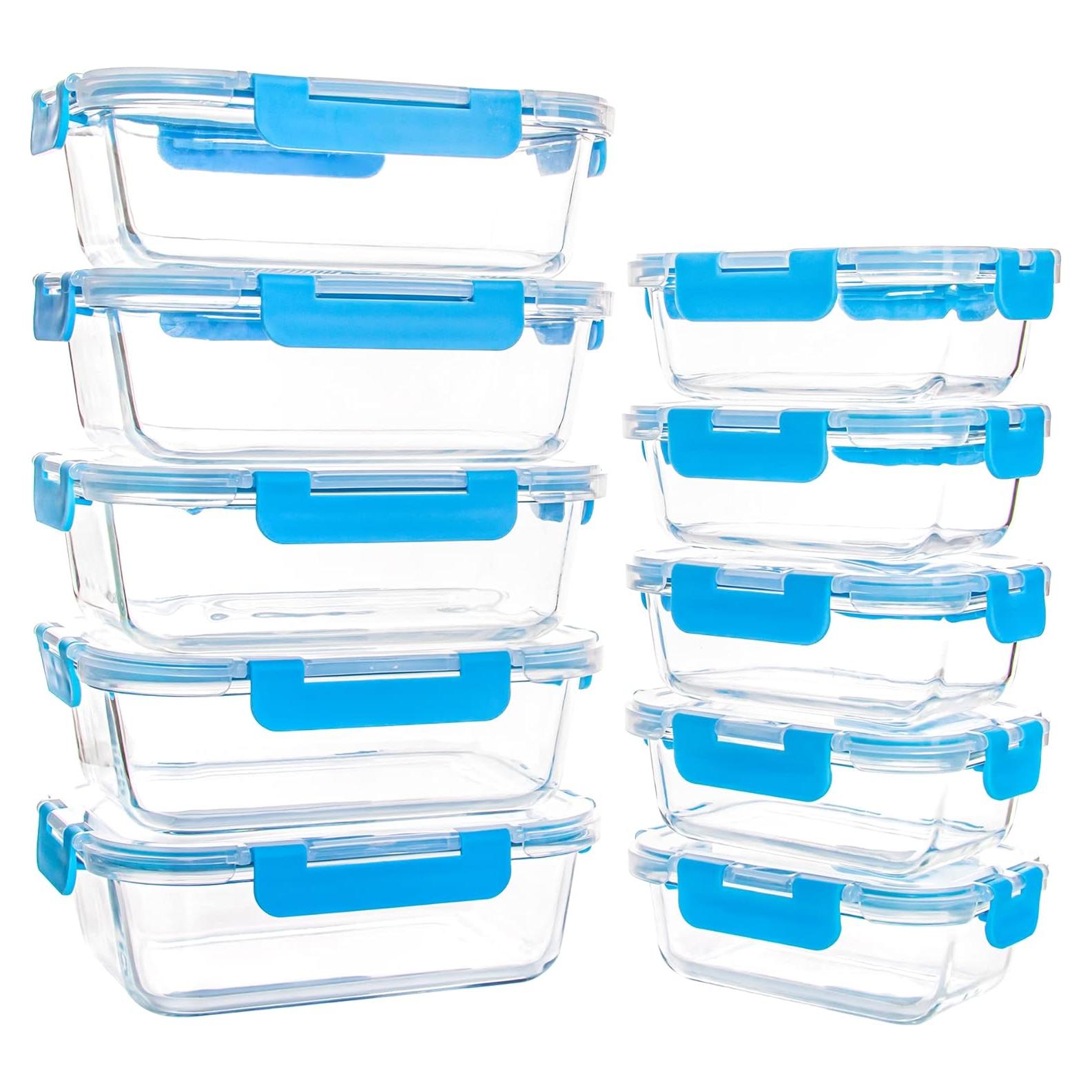 Paquete de 10 Contenedores de Almacenamiento de Vidrio YARYOUNG