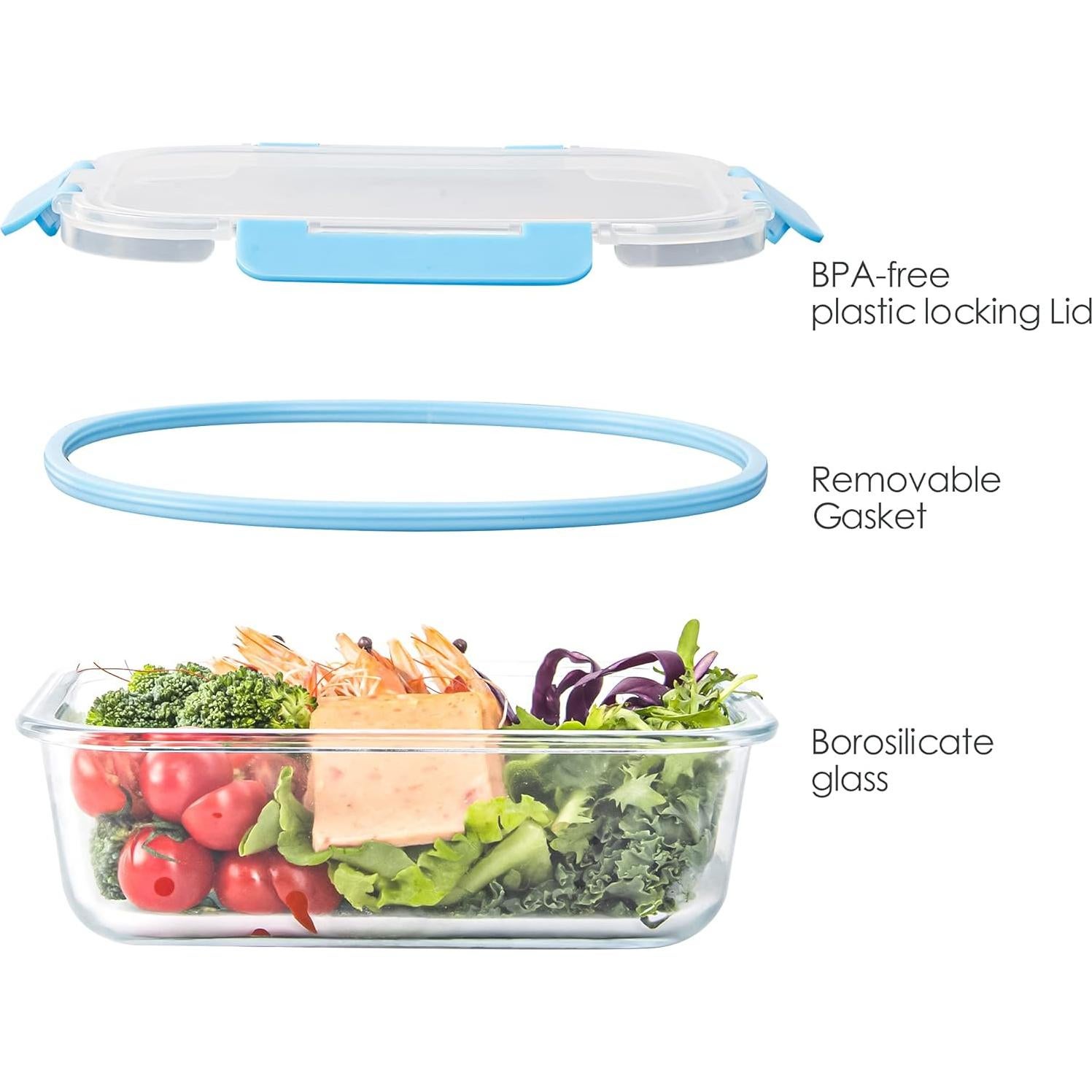 Paquete de 10 Contenedores de Almacenamiento de Vidrio YARYOUNG