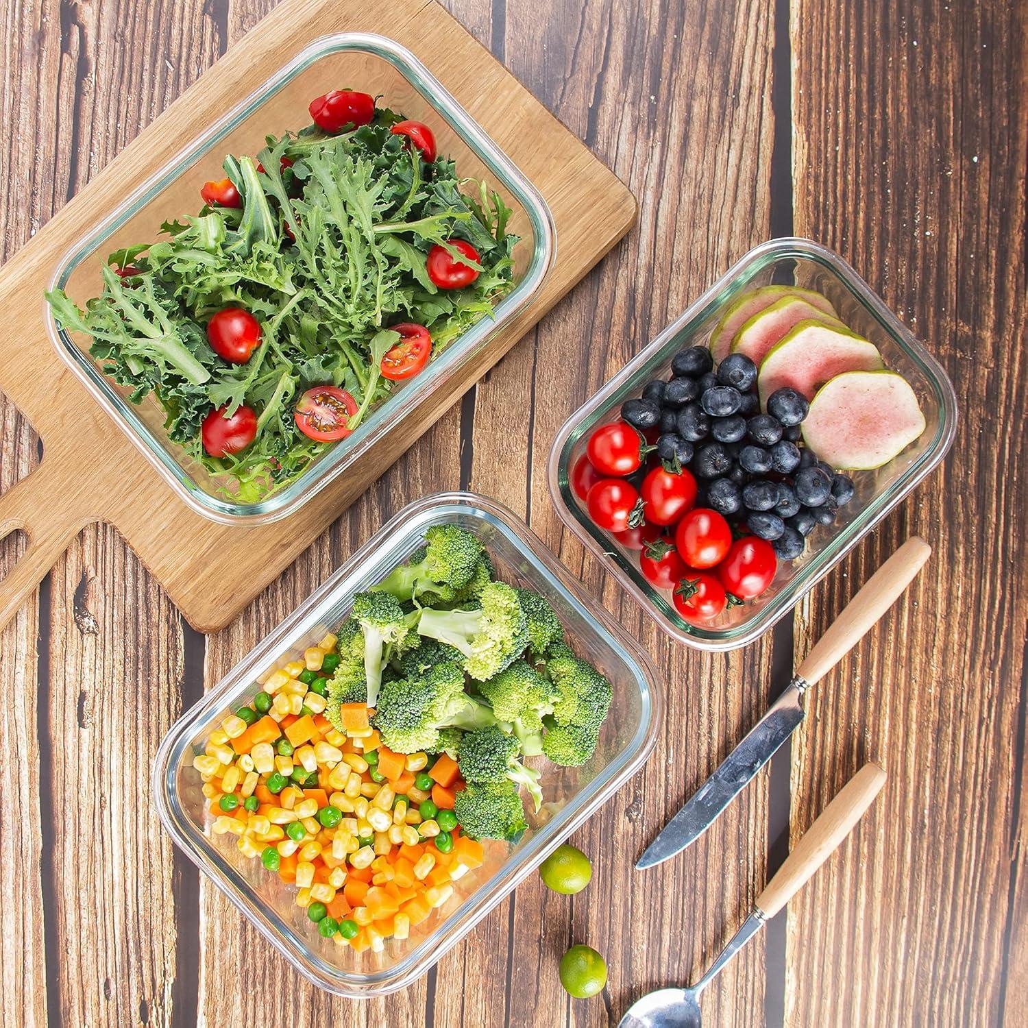 Paquete de 10 Contenedores de Almacenamiento de Vidrio YARYOUNG