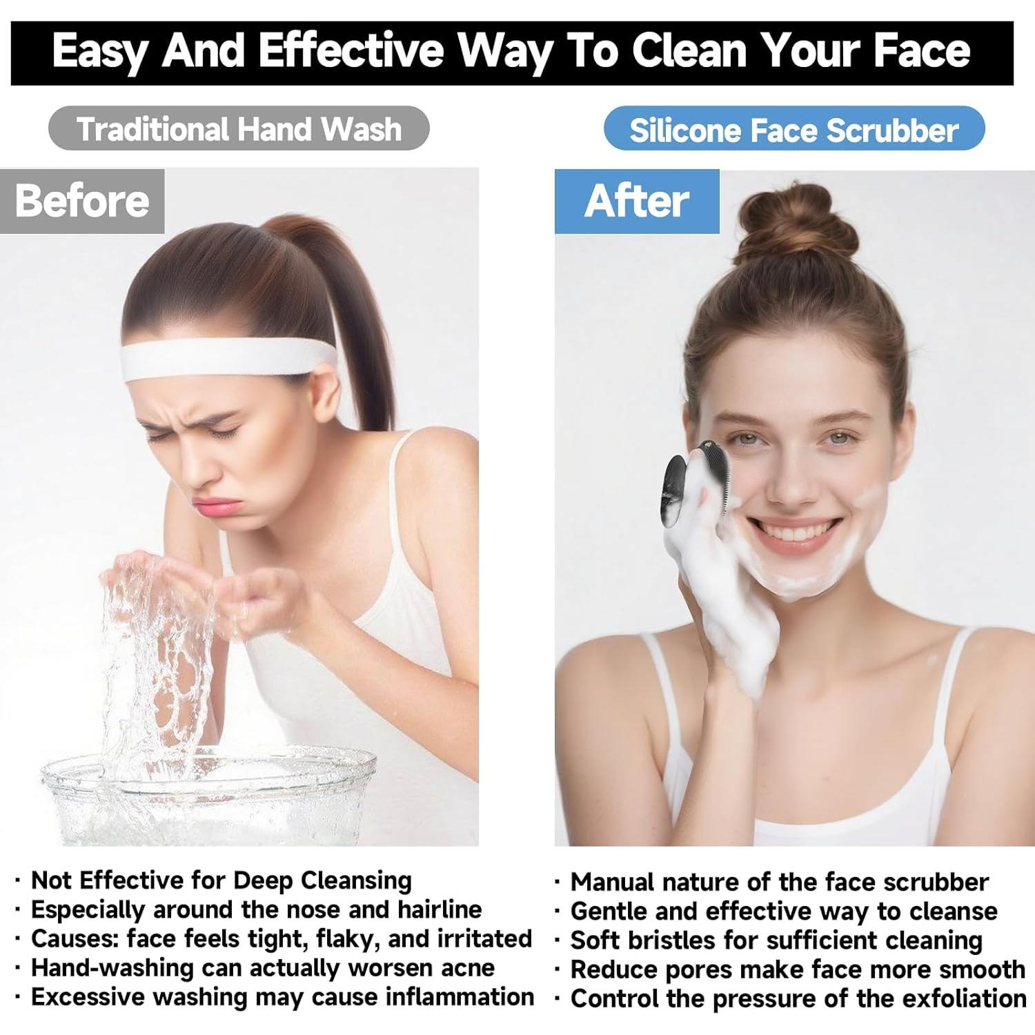 Limpiador Facial de Silicona ARIOSOX 2 PCS - Exfoliador Suave