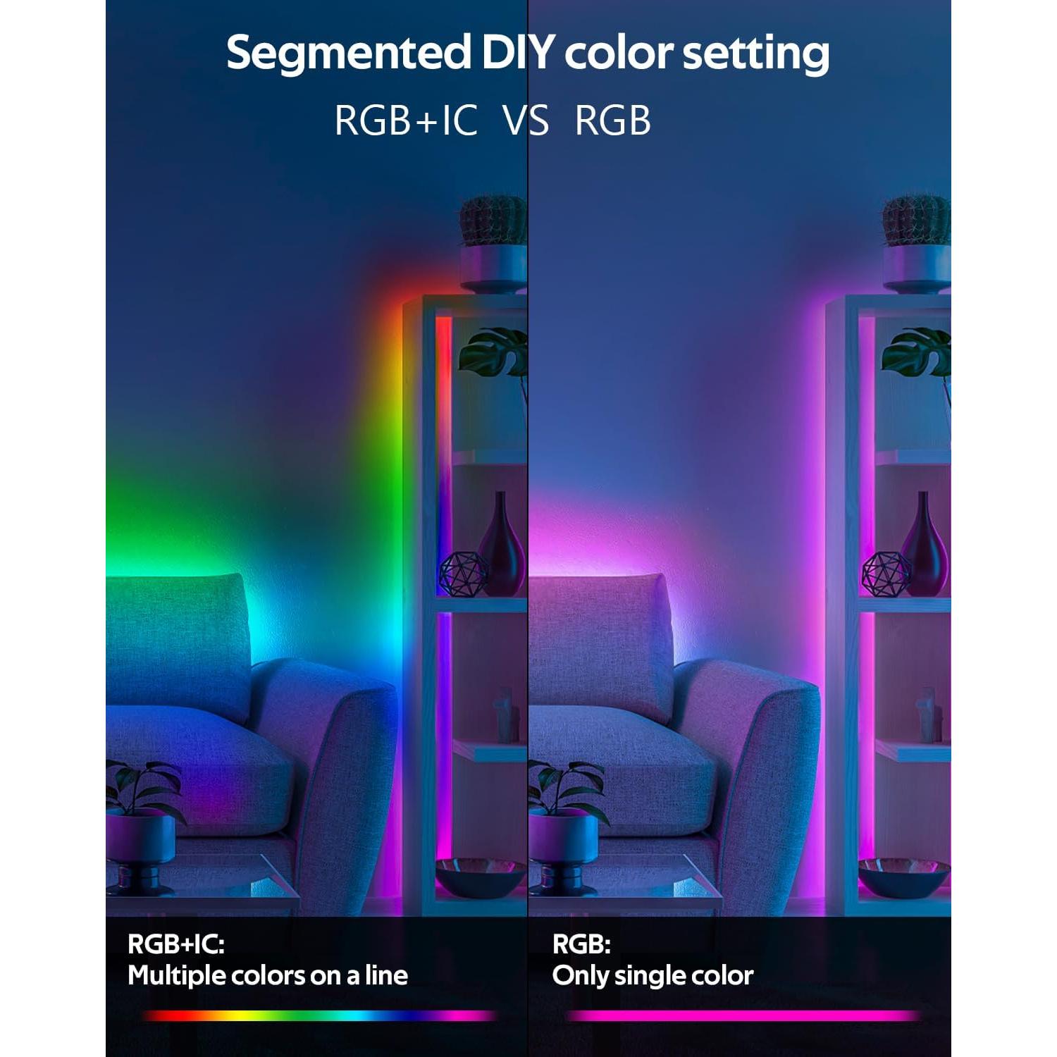 Tira LED RGB IC 5M Aclorol con Control APP y Sincronización de Música