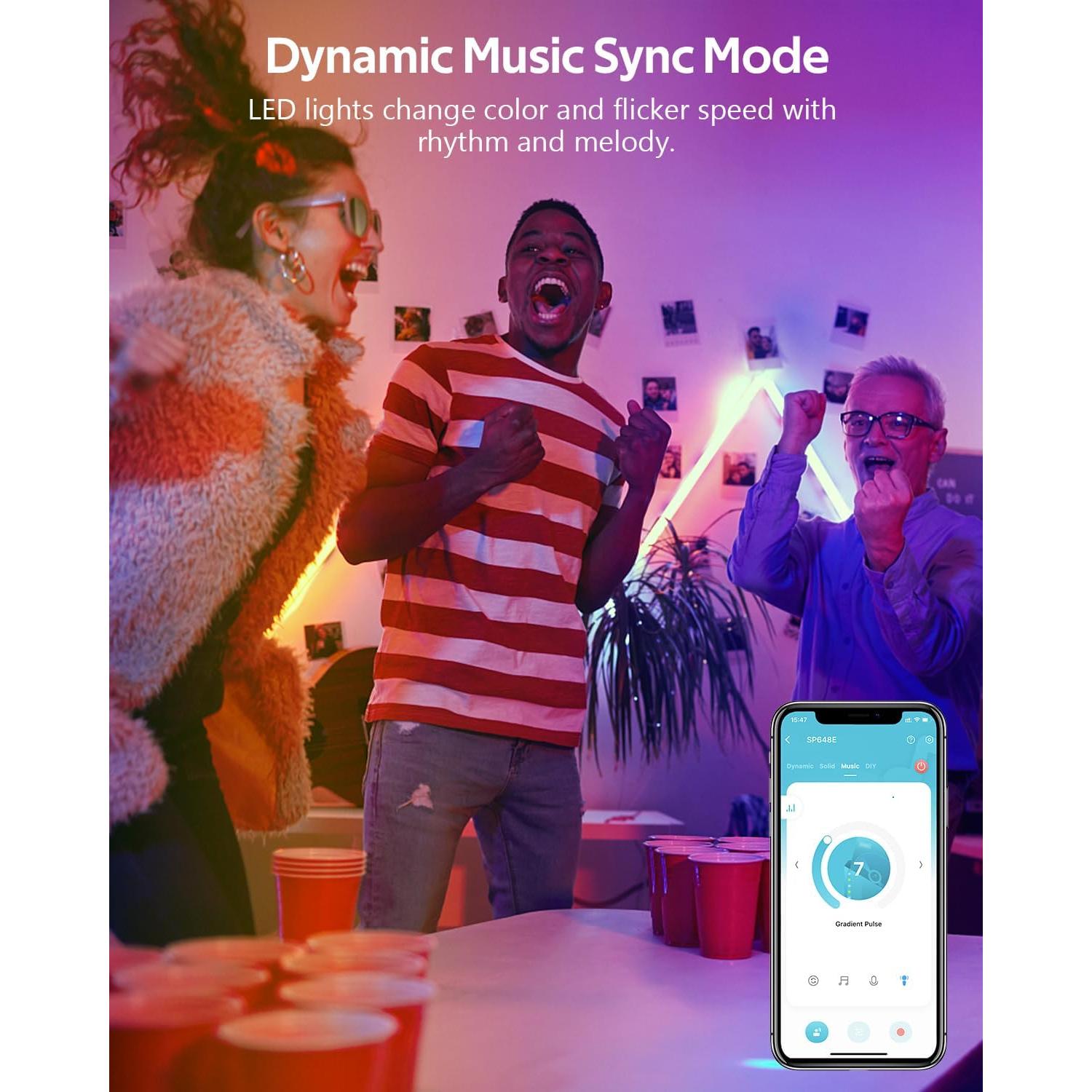 Tira LED RGB IC 5M Aclorol con Control APP y Sincronización de Música