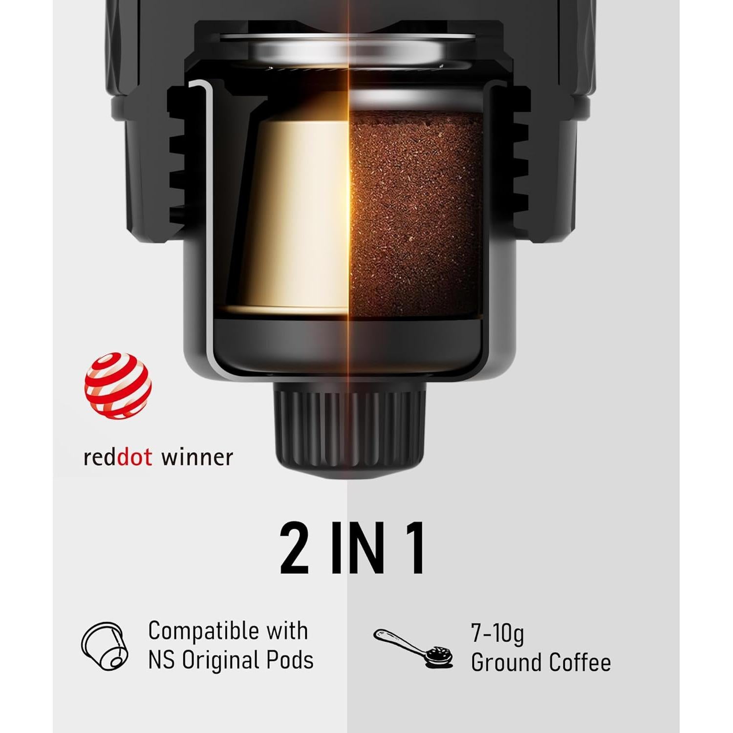 Cafetera Portátil STARESSO CLÁSICO 2 en 1 Espresso Manual