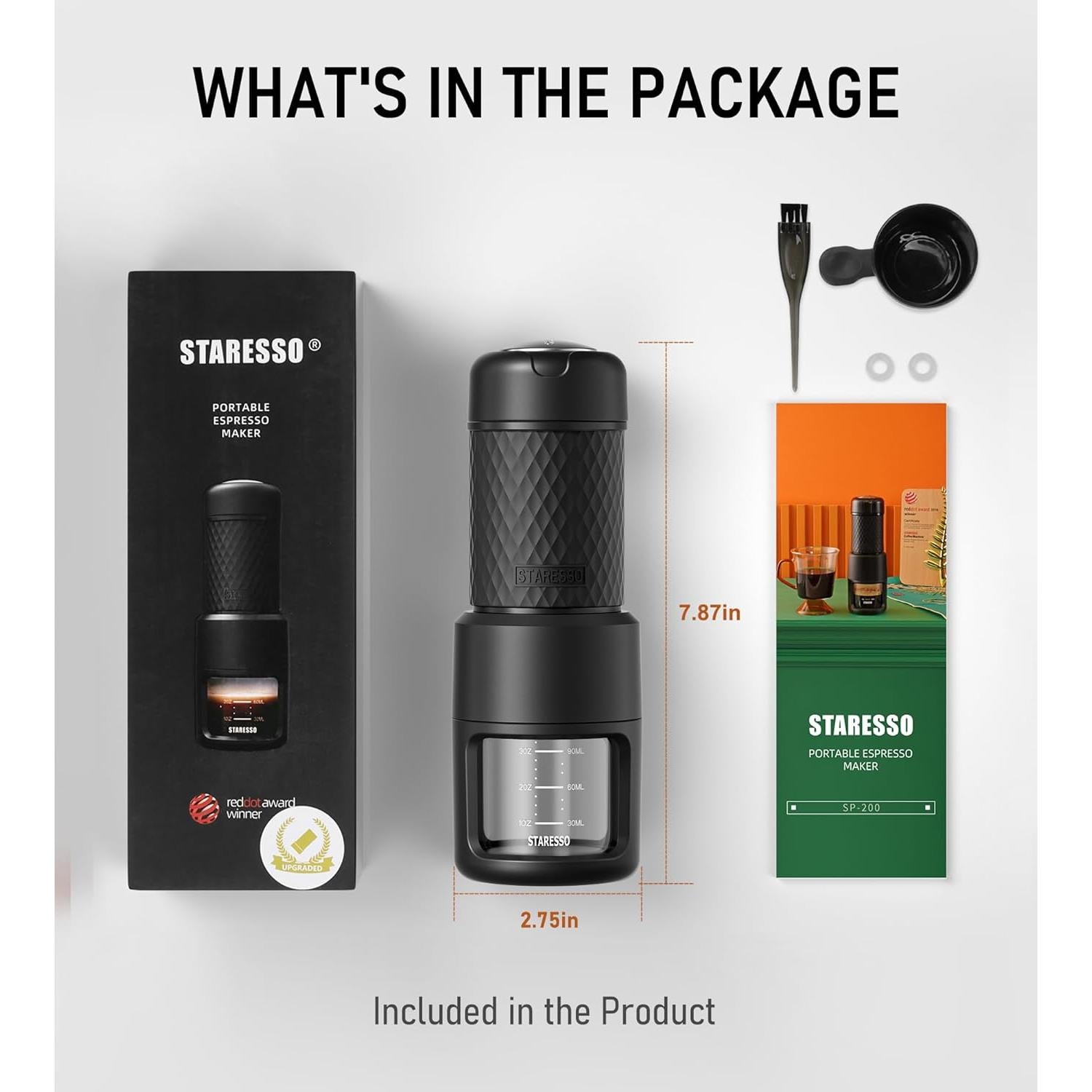 Cafetera Portátil STARESSO CLÁSICO 2 en 1 Espresso Manual