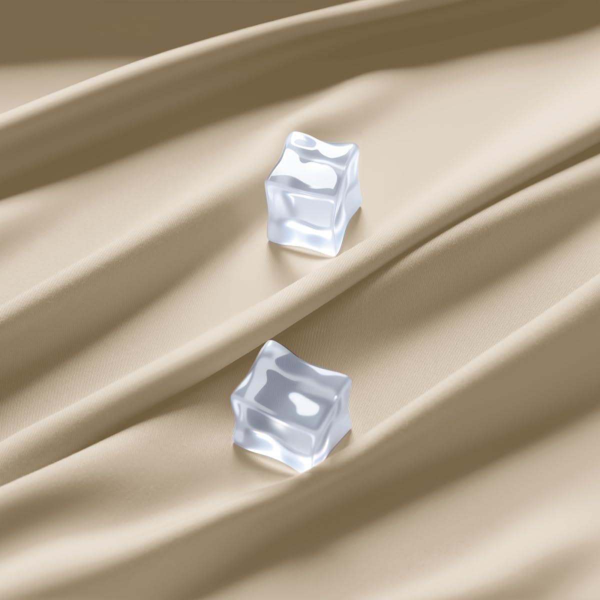 Sábana Ajustable Individual Shunjie.Home 400 Hilos Viscosa Beige