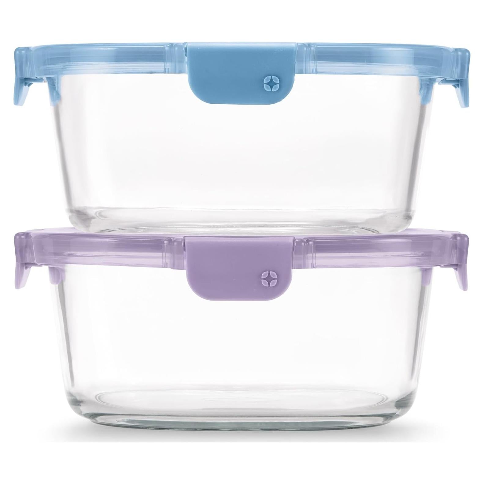 Contenedores de Vidrio Ello Color Lock 7 Tazas 4 Piezas