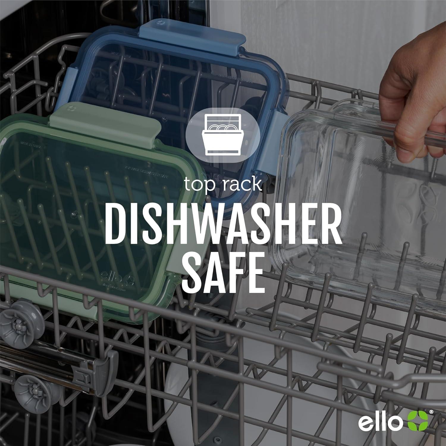 Contenedores de Vidrio Ello Color Lock 7 Tazas 4 Piezas