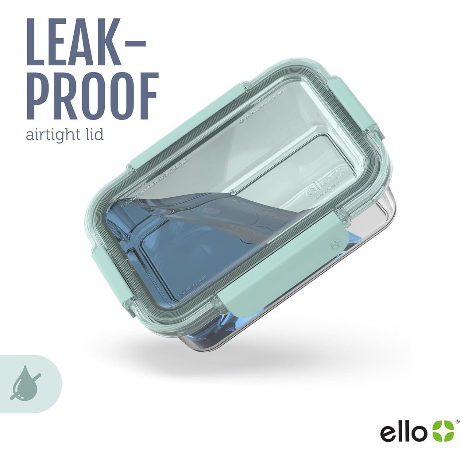 Contenedores de Vidrio Ello Color Lock 7 Tazas 4 Piezas