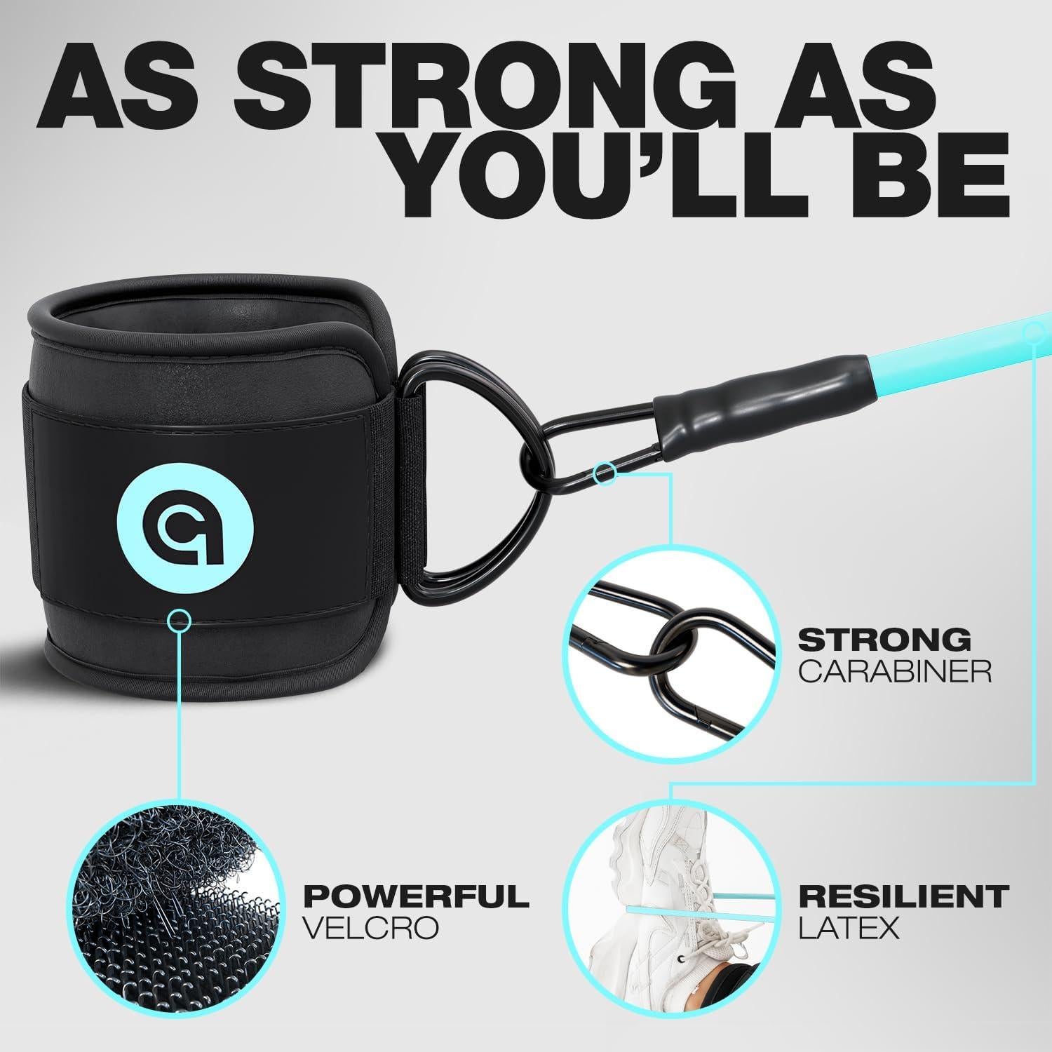 Bandas de Resistencia para Tobillos ActiveGear - 3 Niveles